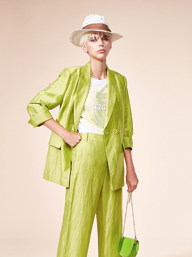 BD10029D1嫩芽綠亞麻西裝外套