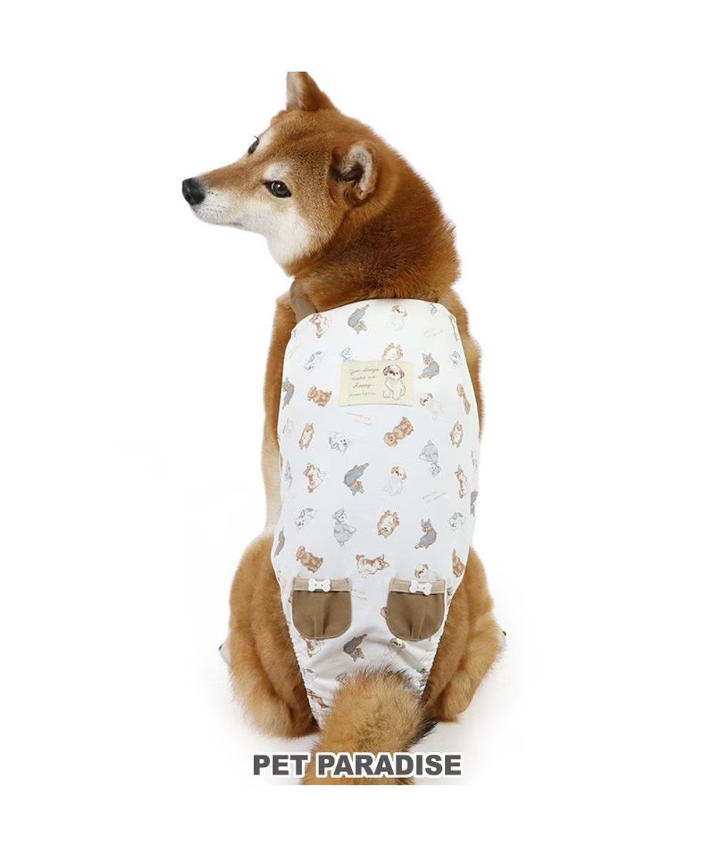 【Pet Paradise】makokoro Manner Overall - Dog Print <918-29052>
