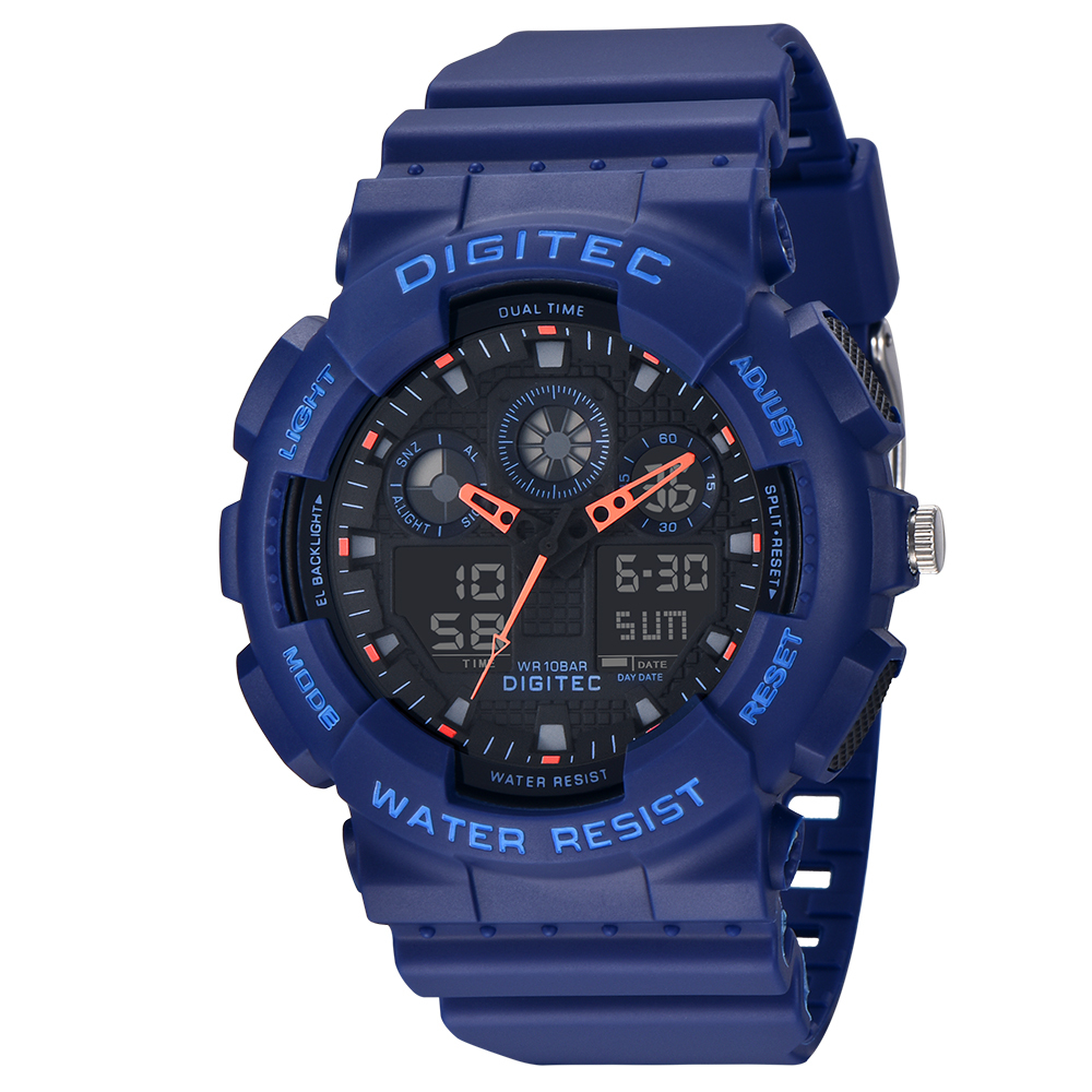 【DIGITEC 數碼科技】DA-2011T* 多功能 雙顯 EL背光 矽膠 數位電子錶 手錶 -