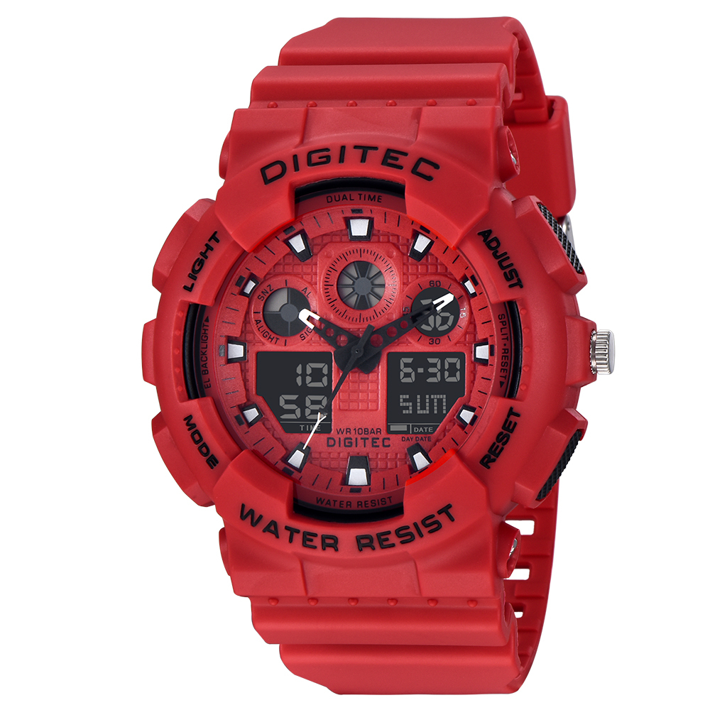 【DIGITEC 數碼科技】DA-2011T* 多功能 雙顯 EL背光 矽膠 數位電子錶 手錶 -