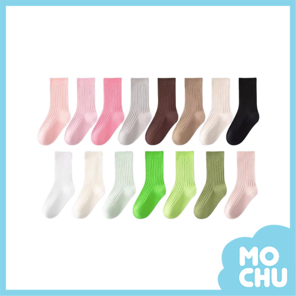 素面抗菌防臭中筒襪四入組(四色)