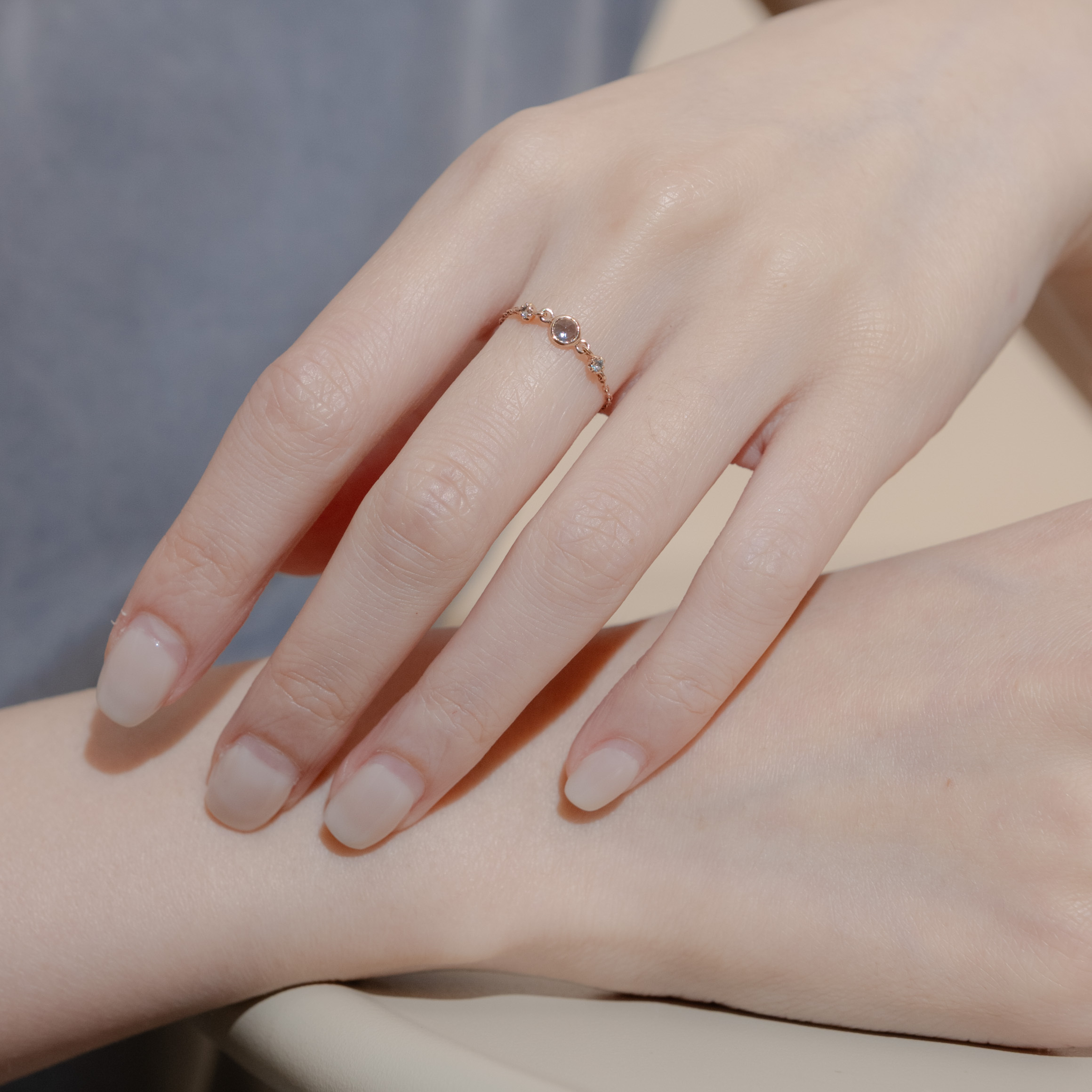 14k blossom倫敦托帕石可調式鍊戒