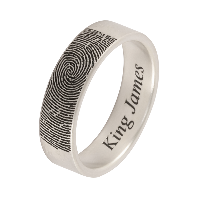 完整款：客製化純銀指紋對戒〡內壁免費蝕刻服務（1127）