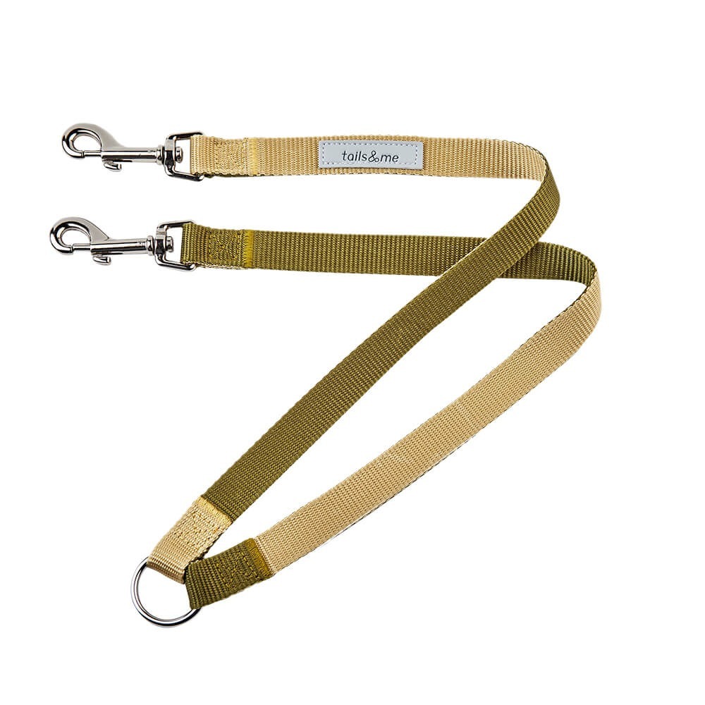 tails&me 尾巴與我｜經典尼龍帶系列 雙色一對二牽繩 (多款組色)