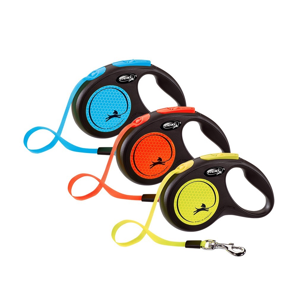 flexi 飛萊希｜炫光系列 外出用帶狀伸縮牽繩 (多色)