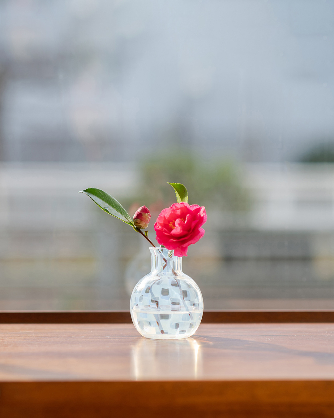 大正浪漫 一輪插花器 市松｜廣田硝子