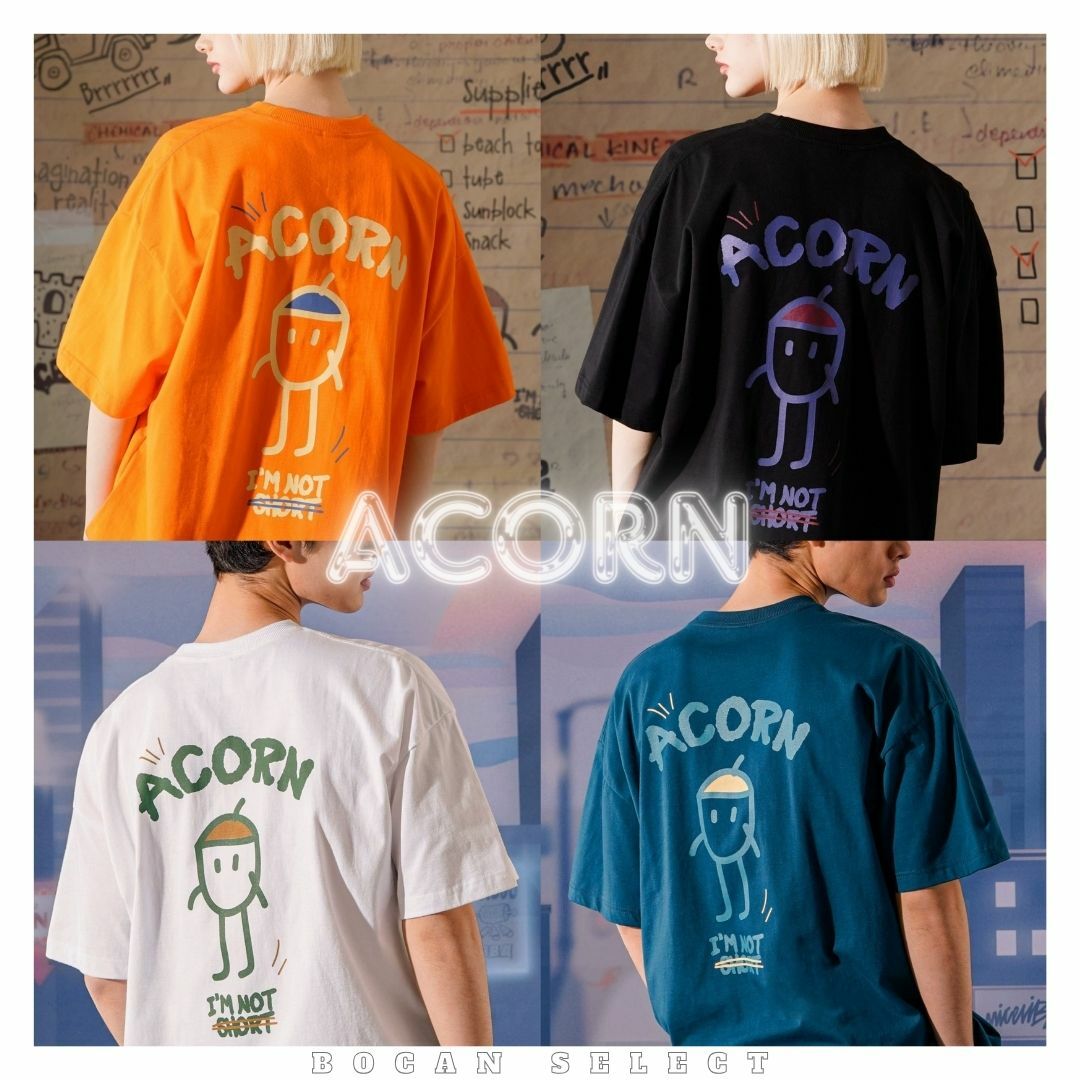 韓國🇰🇷Acorn 美式風格 電繡 果實寶寶 高磅 純棉 短T