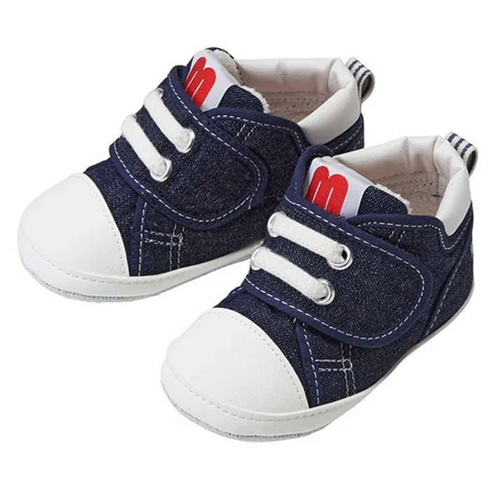 經典鞋帶造型步前鞋-靛藍