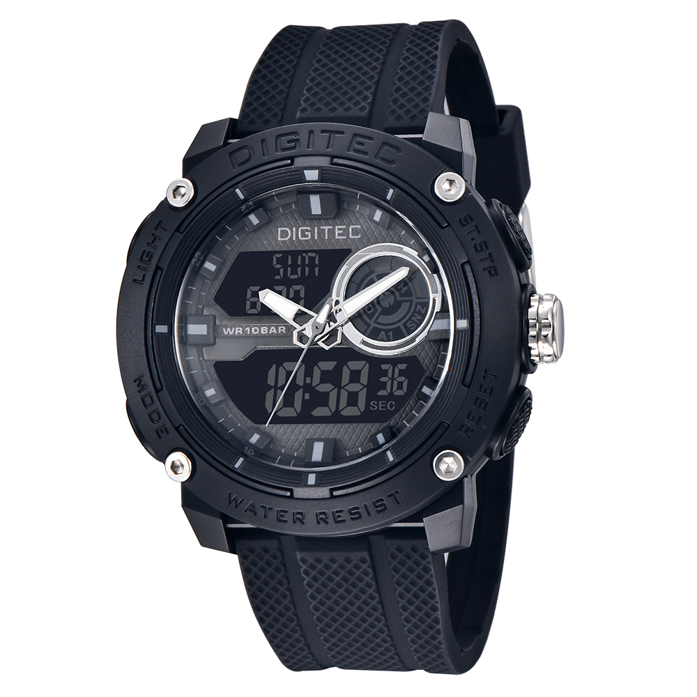 【DIGITEC 數碼科技】DA-2170T* 多功能 雙顯 EL背光 快拆式錶帶 矽膠 數位電子錶 手錶 -