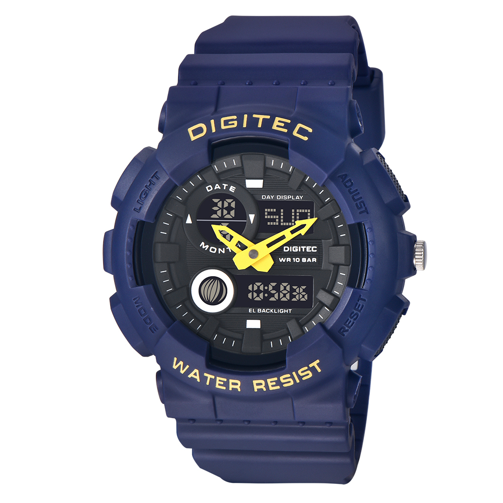 【DIGITEC 數碼科技】DA-2185T *多功能 雙顯 EL背光 矽膠 數位電子錶 手錶 -