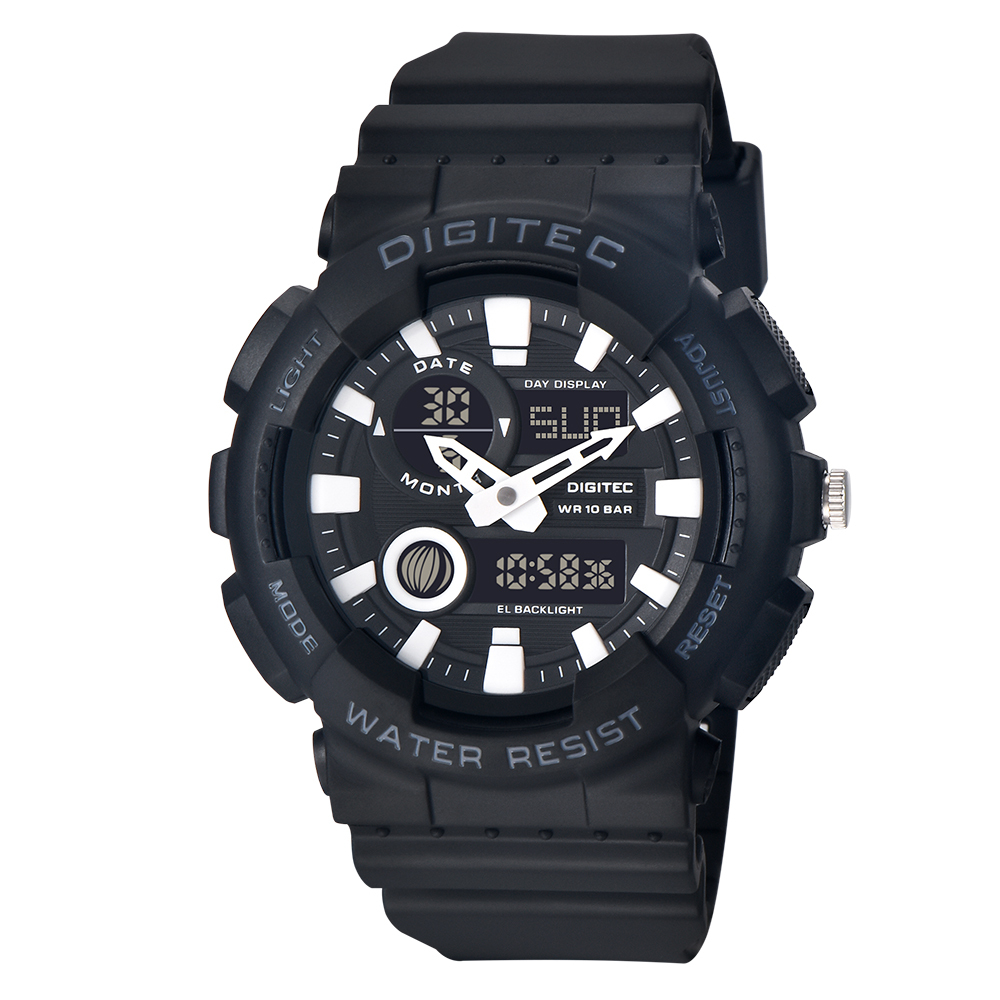 【DIGITEC 數碼科技】DA-2185T *多功能 雙顯 EL背光 矽膠 數位電子錶 手錶 -