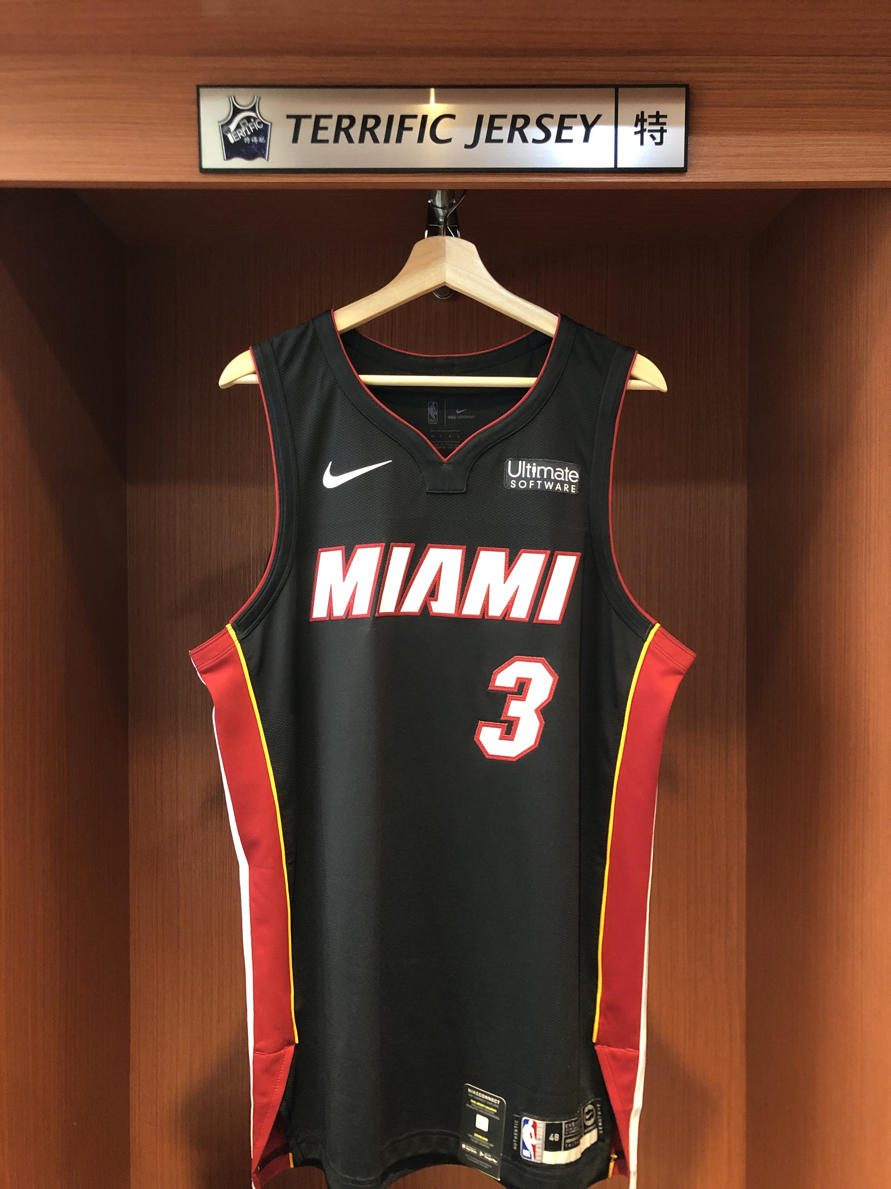 NBA球衣 Dwyane Wade 邁阿密熱火黑 Icon Nike Authentic 球員版 電繡 含贊助商標 全新