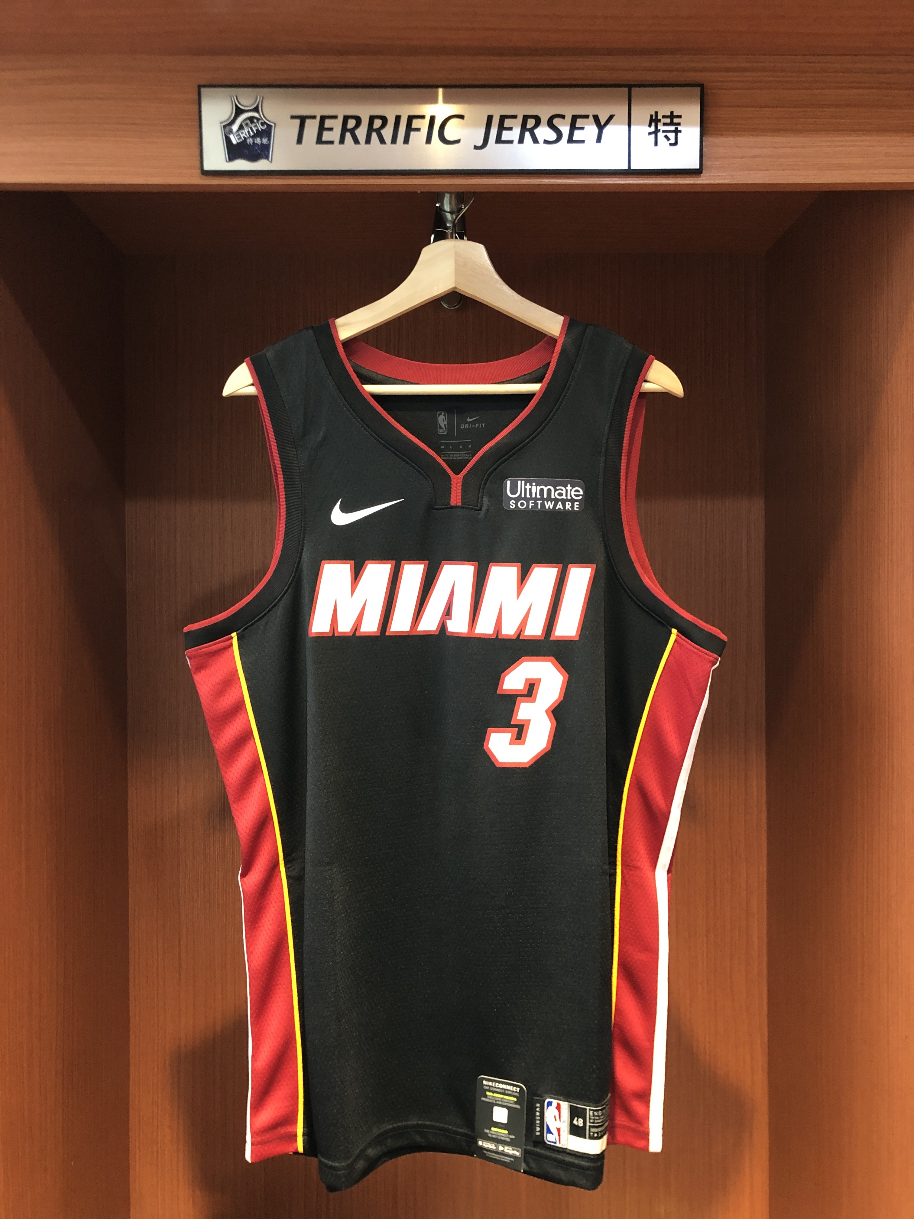 NBA球衣 Dwyane Wade 邁阿密熱火黑 Icon Nike Swingman 球迷版 熱轉印 含贊助商標 全新