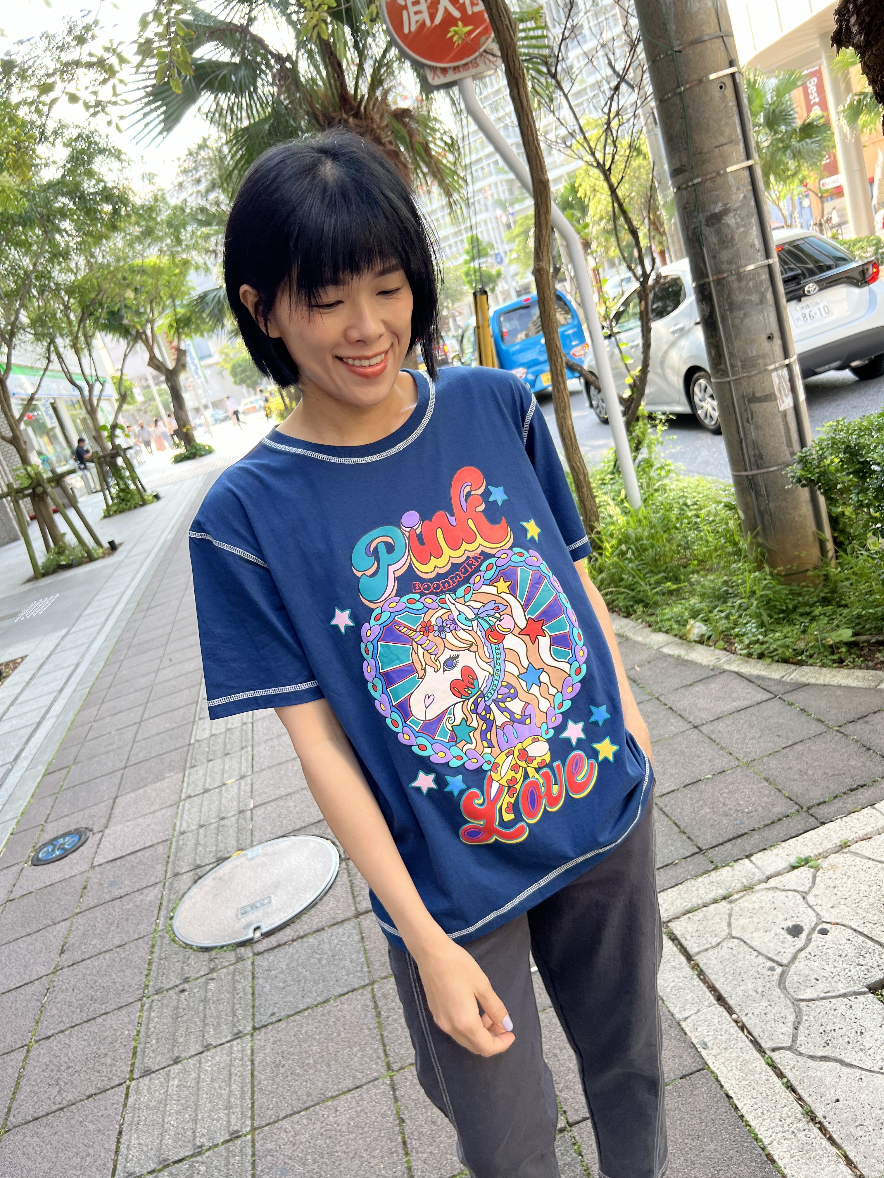 泰國車邊設計繽紛小馬T (藍)