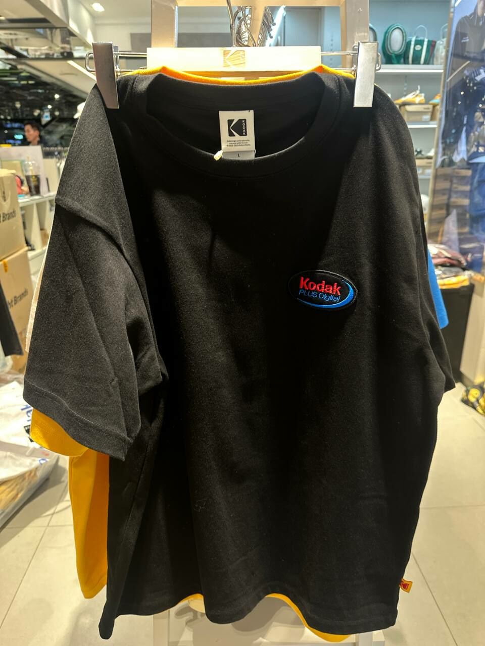 [S] KODAK BACK MESH BIG WORDING LOGO SHORT SLEEVE T-SHIRT,BLACK, K3223LRS32-BLK [FINAL SALE] (SKD15)