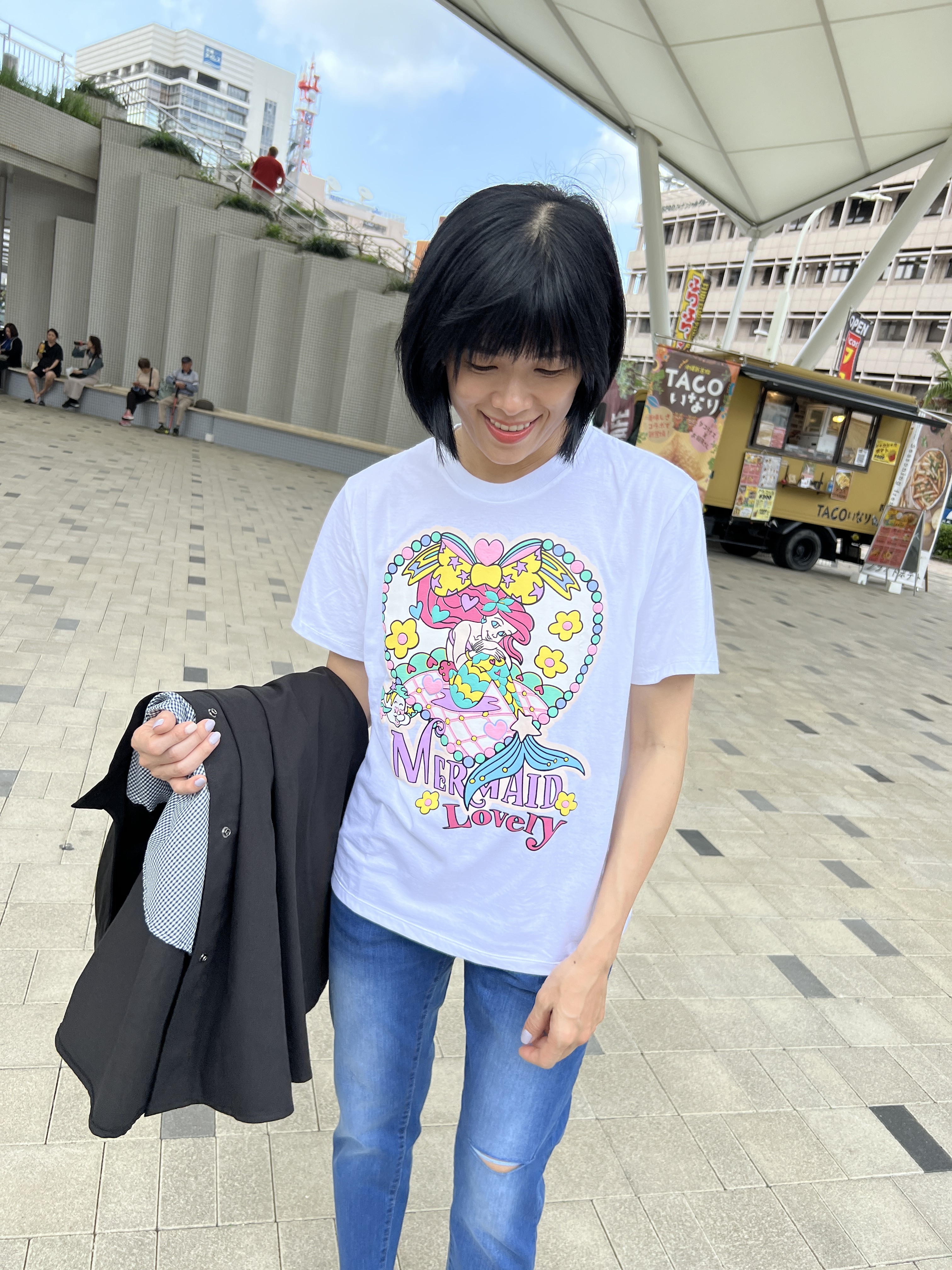 泰國迪士尼童話立體小美人魚T (白)