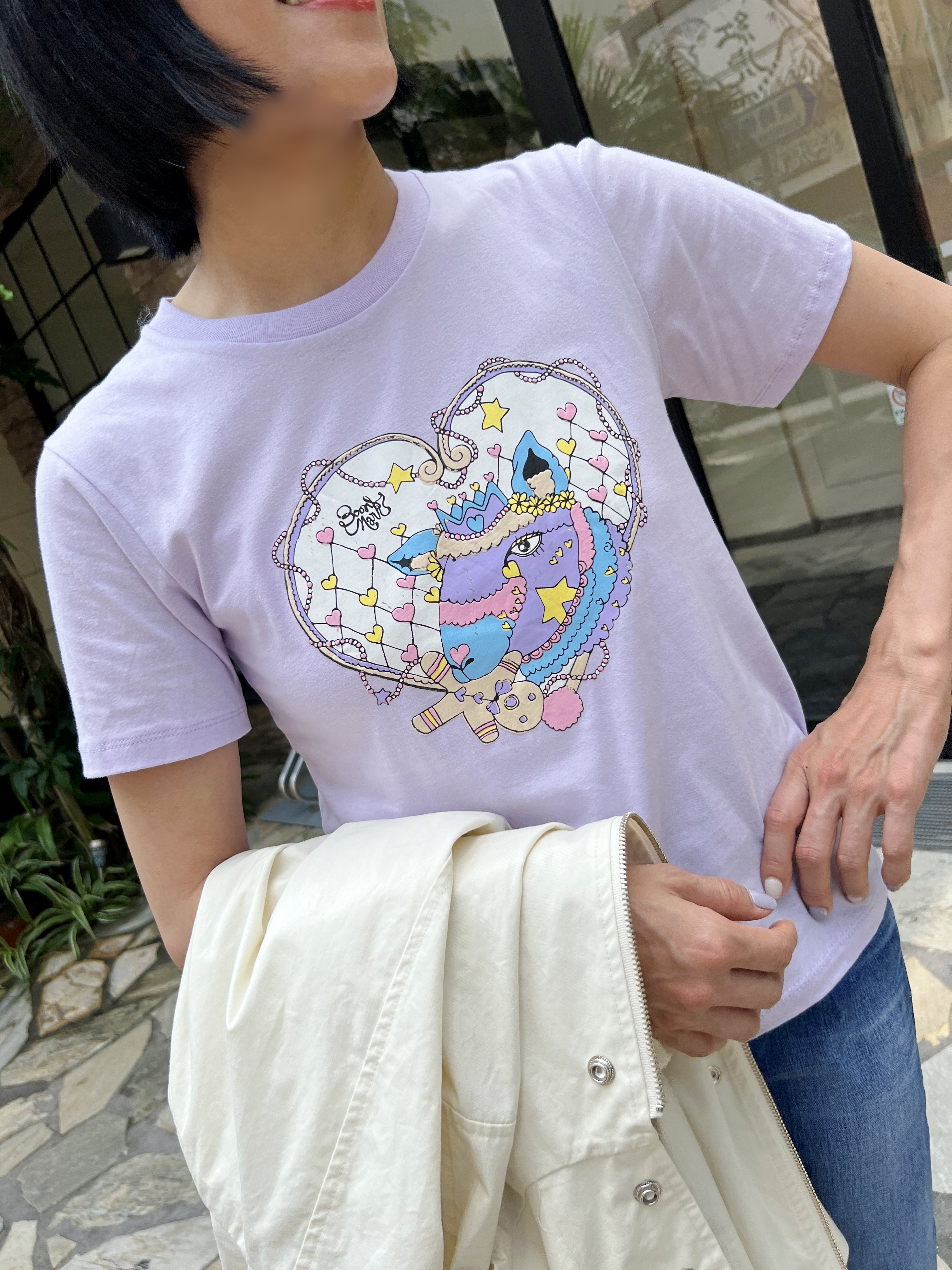 泰國繽紛少女心立體綿羊T (紫)
