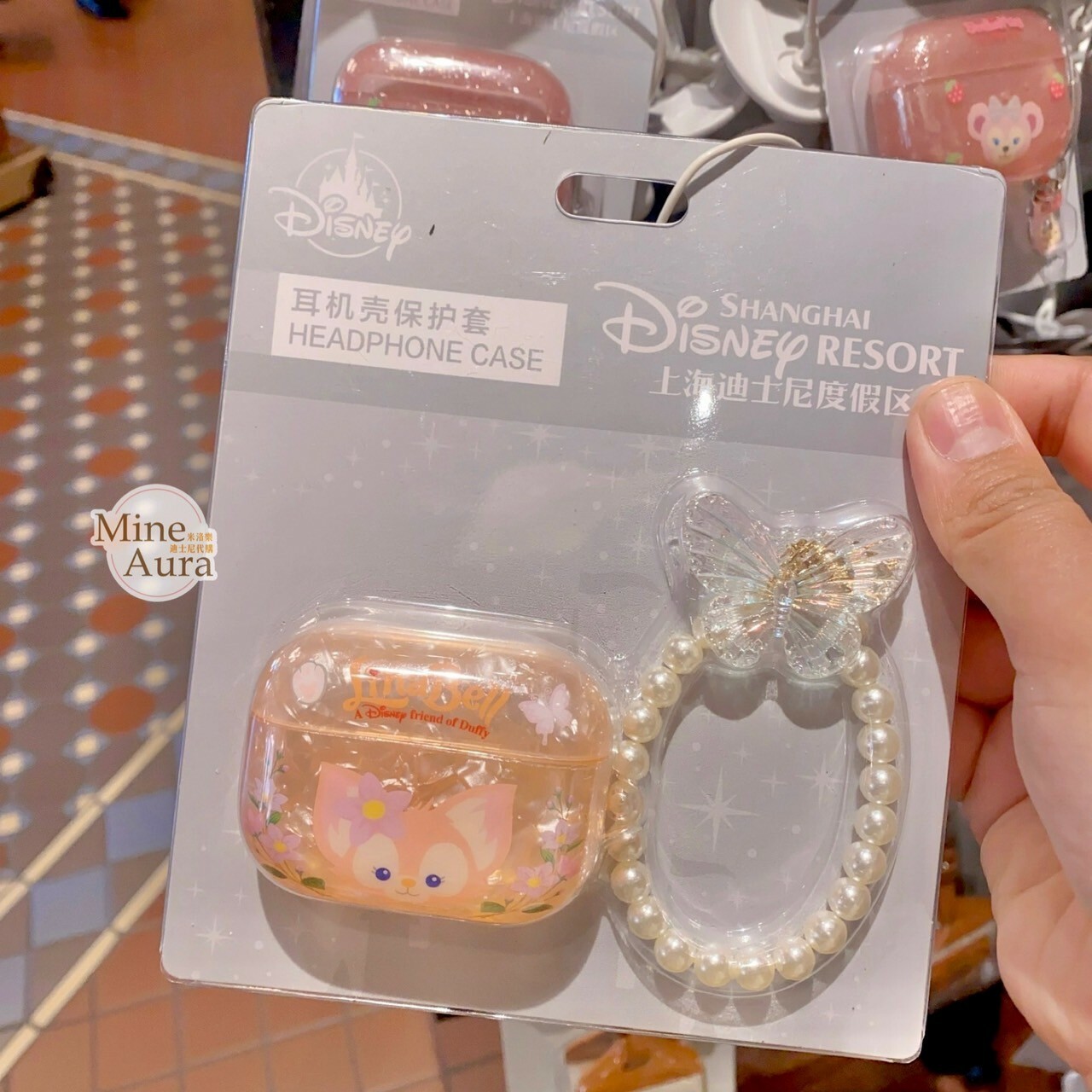 玲娜貝兒 LinaBell 蝴蝶珍珠掛飾 apple AirPods Pro 耳機保護套 -上海迪士尼樂園