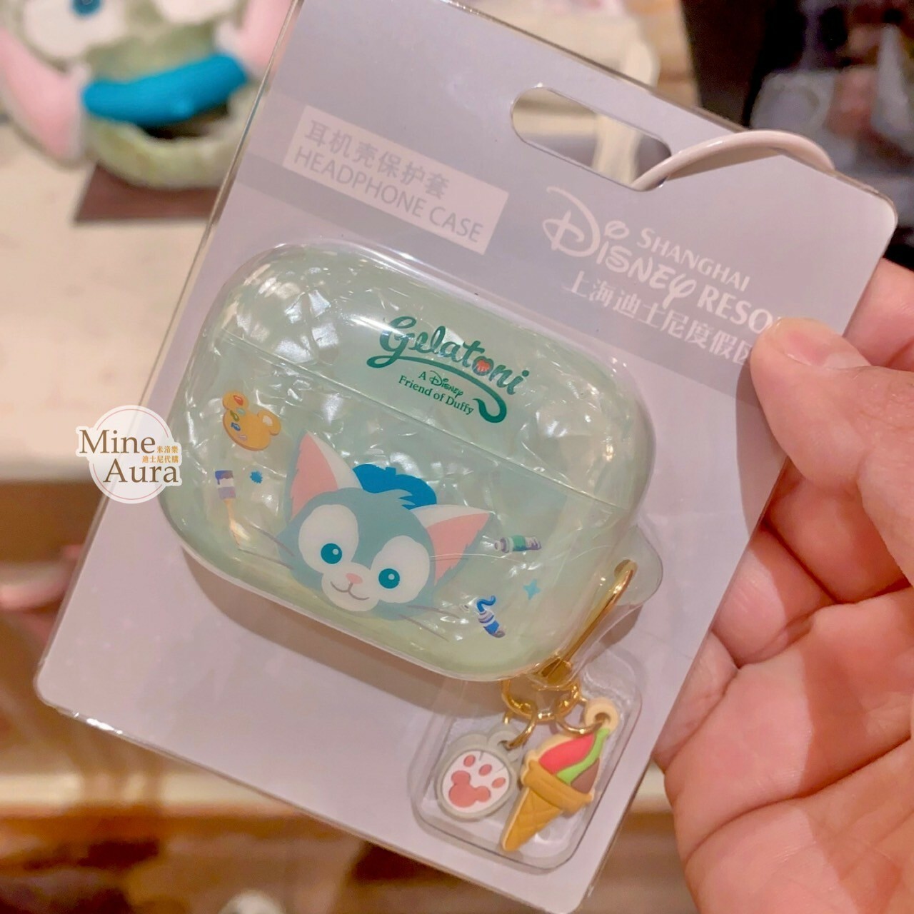 傑拉托尼 畫家貓 Gelatoni 冰淇淋掛飾 apple AirPods Pro 2 耳機保護套 -上海迪士尼樂園