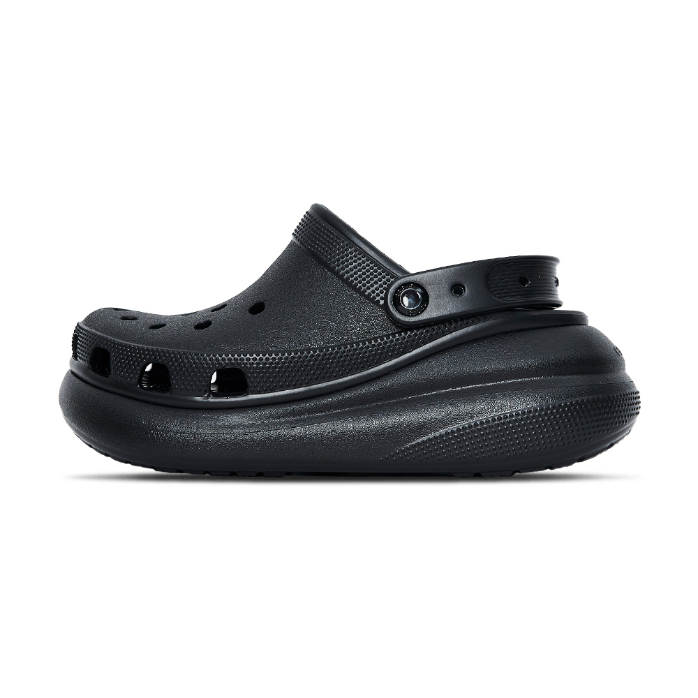 Crocs Classic Crush Clog 男女鞋 全黑色 泡芙 厚底 休閒 洞洞鞋  涼拖鞋 207521001