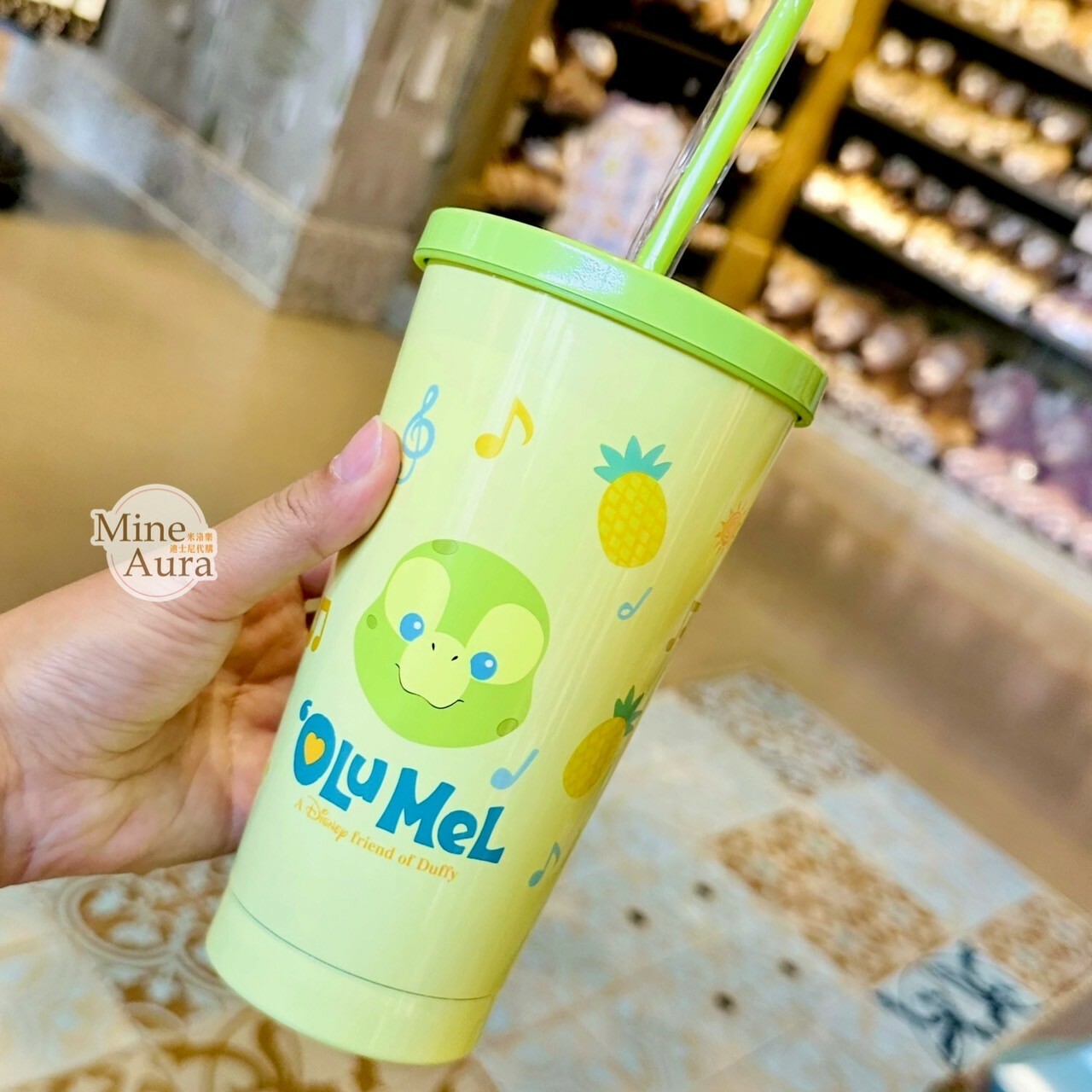 奧樂米拉 海龜 OluMel 不鏽鋼 吸管 水杯 飲料杯 -上海迪士尼樂園