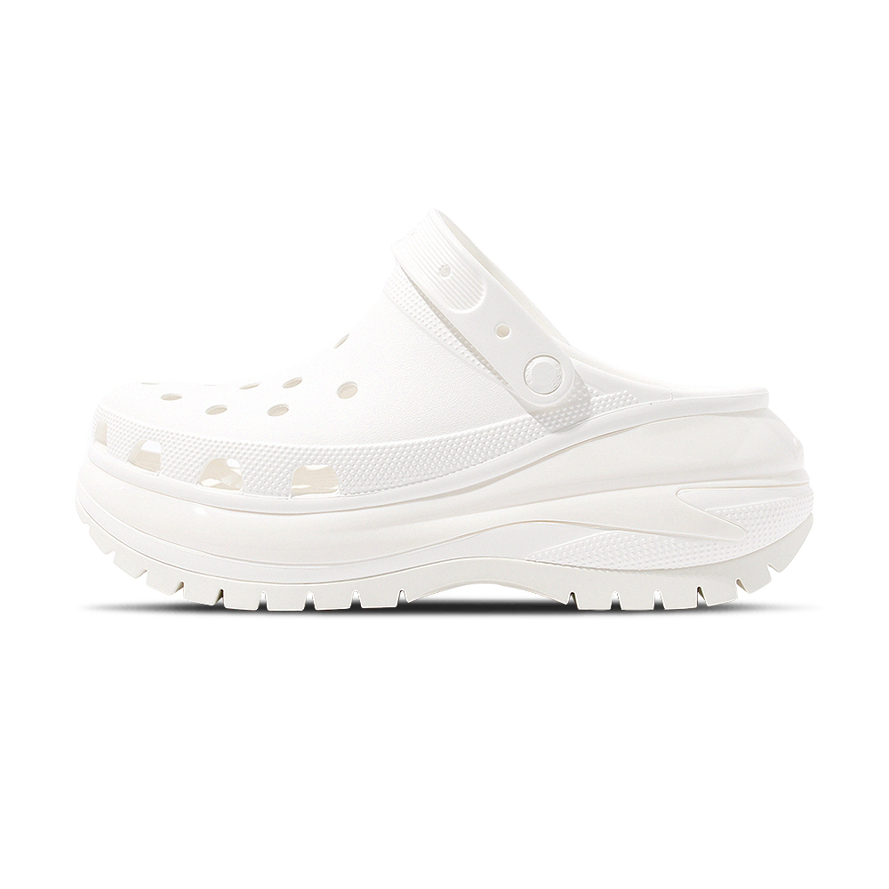 Crocs Mega Crush Clog 男女鞋 白色 厚底 光輪克駱格 厚底 洞洞鞋 涼拖鞋 207988100