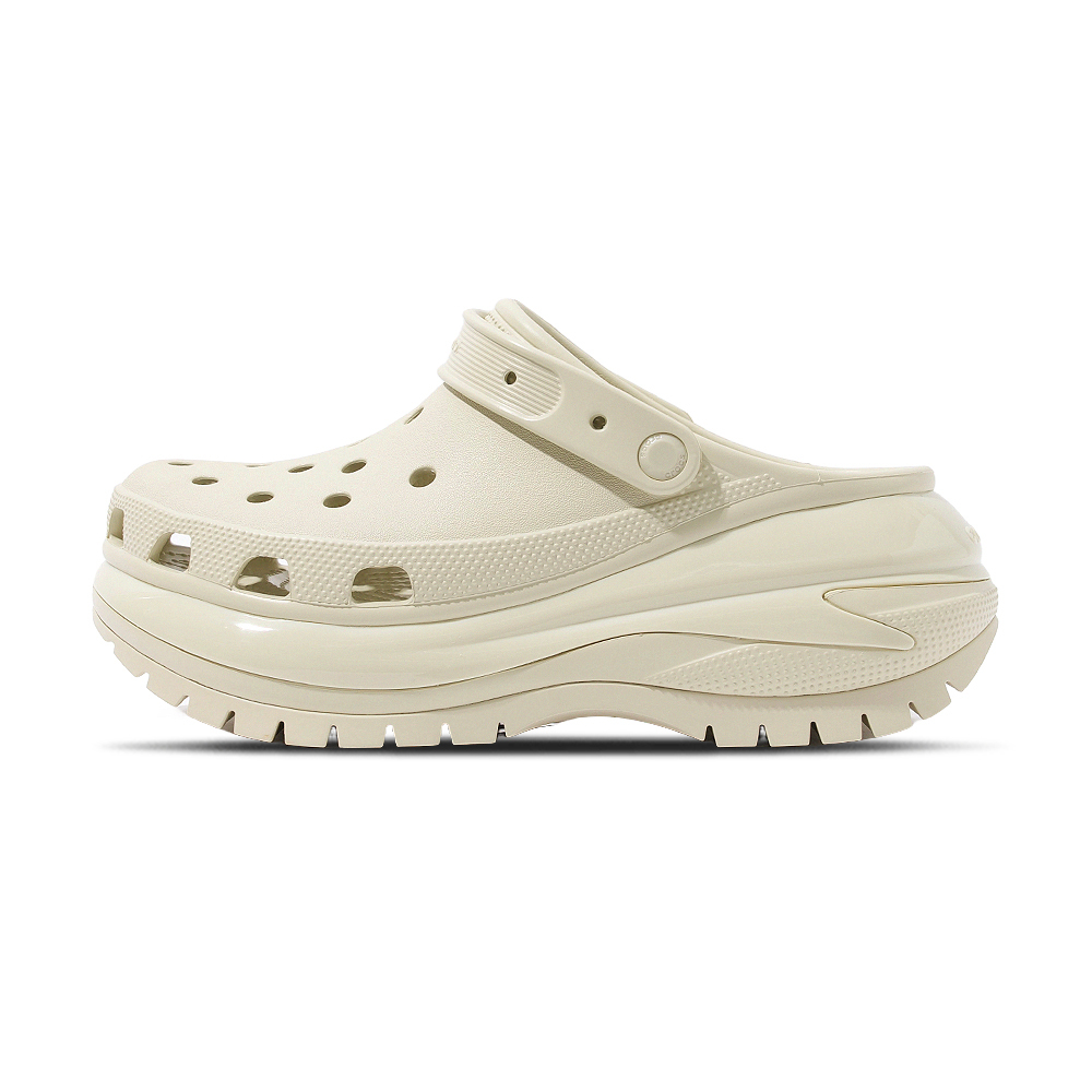 Crocs Mega Crush Clog 男女鞋 骨白色 經典光輪 厚底 洞洞鞋 涼拖鞋 207988-2Y2