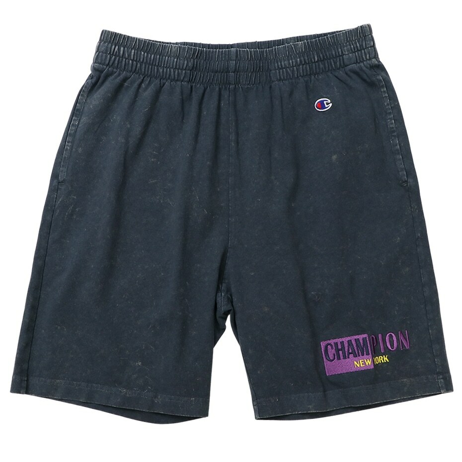 男款-復古色落 刺繡 New York 棉質短褲 -藍色（C3-Z503-370）