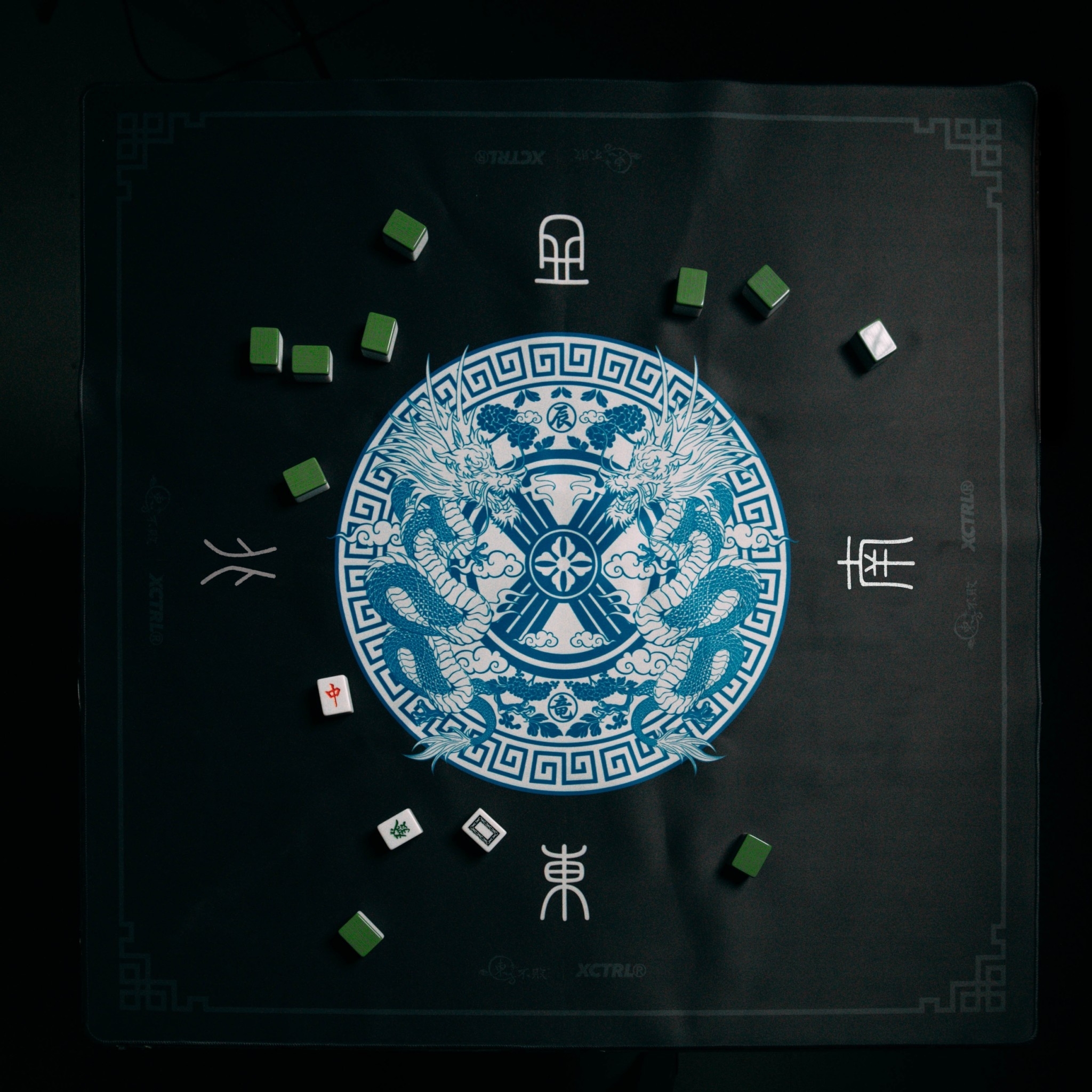 XCTRL x 東方不敗青花瓷龍麻將桌墊-黑