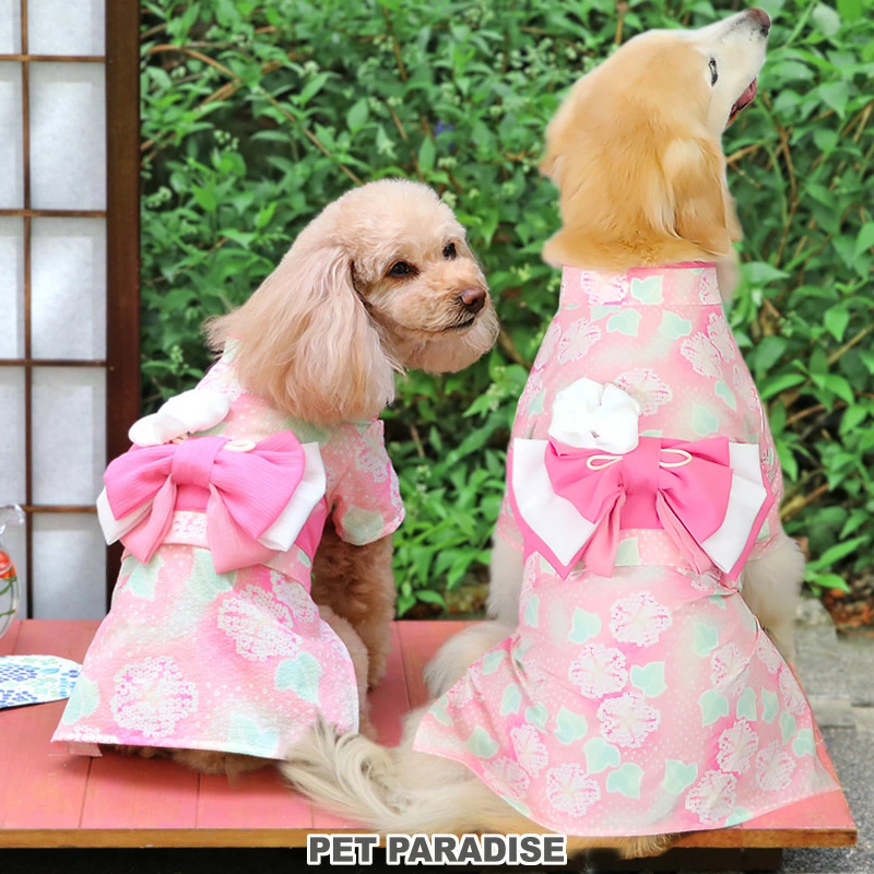 【Pet Paradise】Yukata Pink Floral Pattern <63323972>
