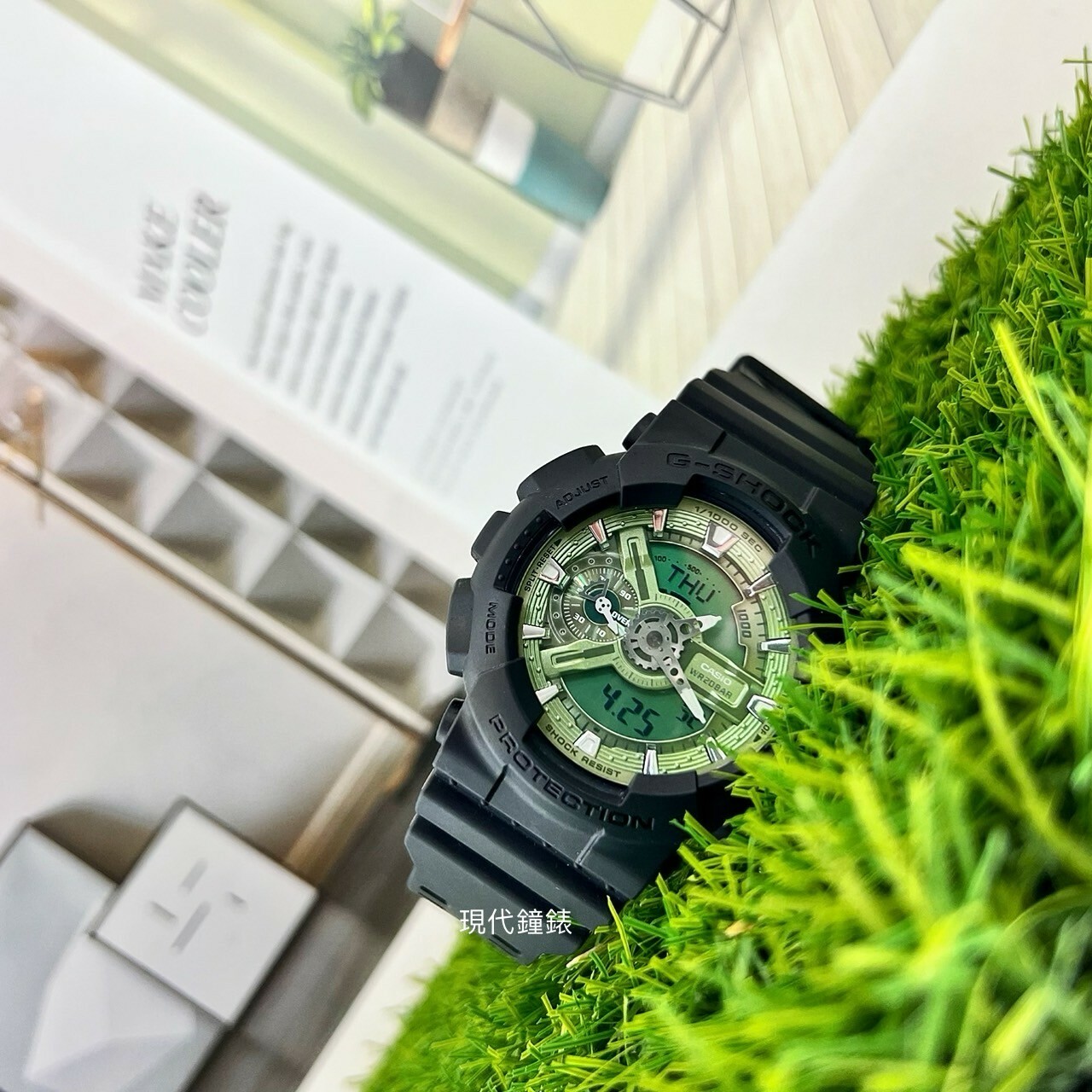 【G-SHOCK】鼠尾草綠色雙顯運動手錶GA-110CD-1A3 51.2mm 現代鐘錶