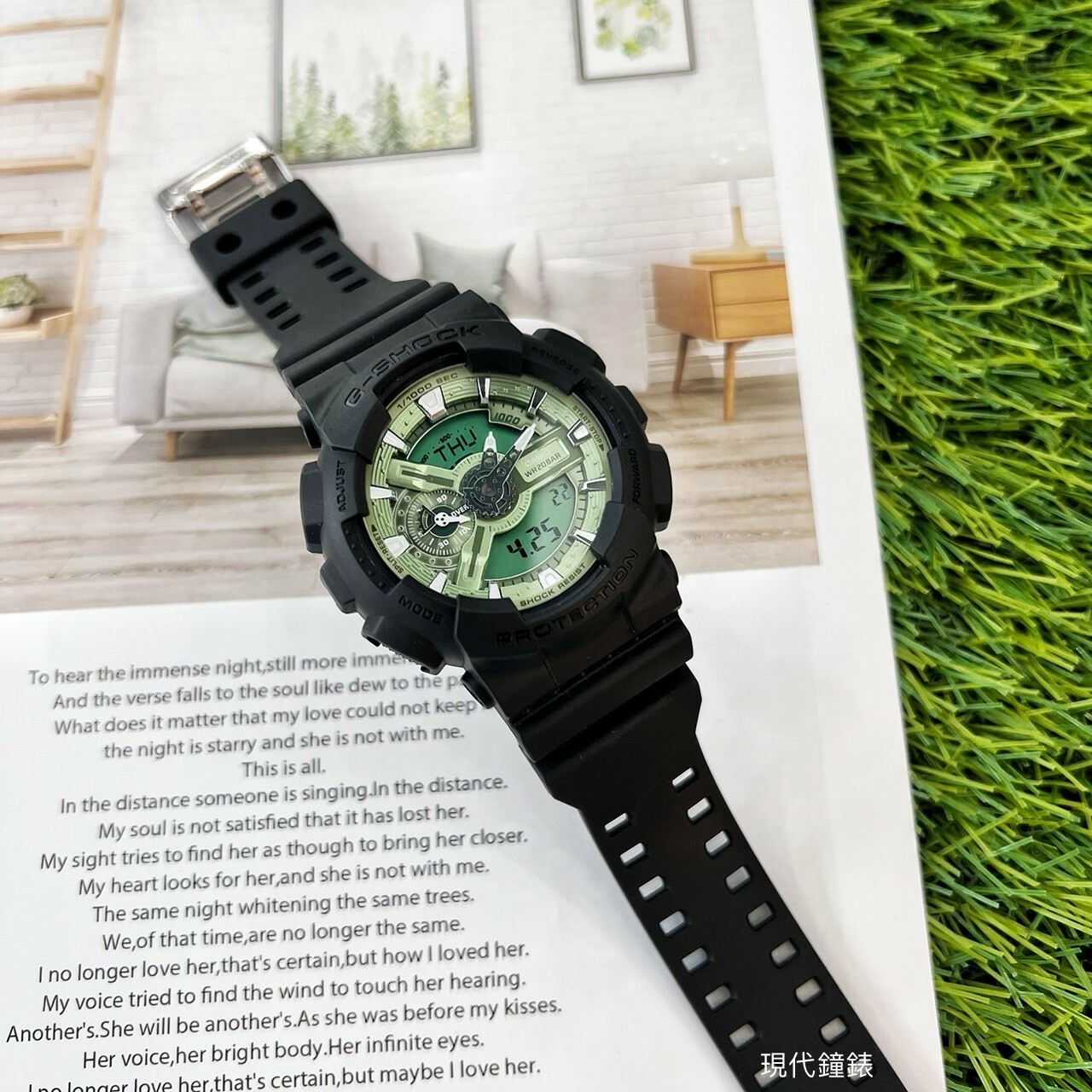 【G-SHOCK】鼠尾草綠色雙顯運動手錶GA-110CD-1A3 51.2mm 現代鐘錶