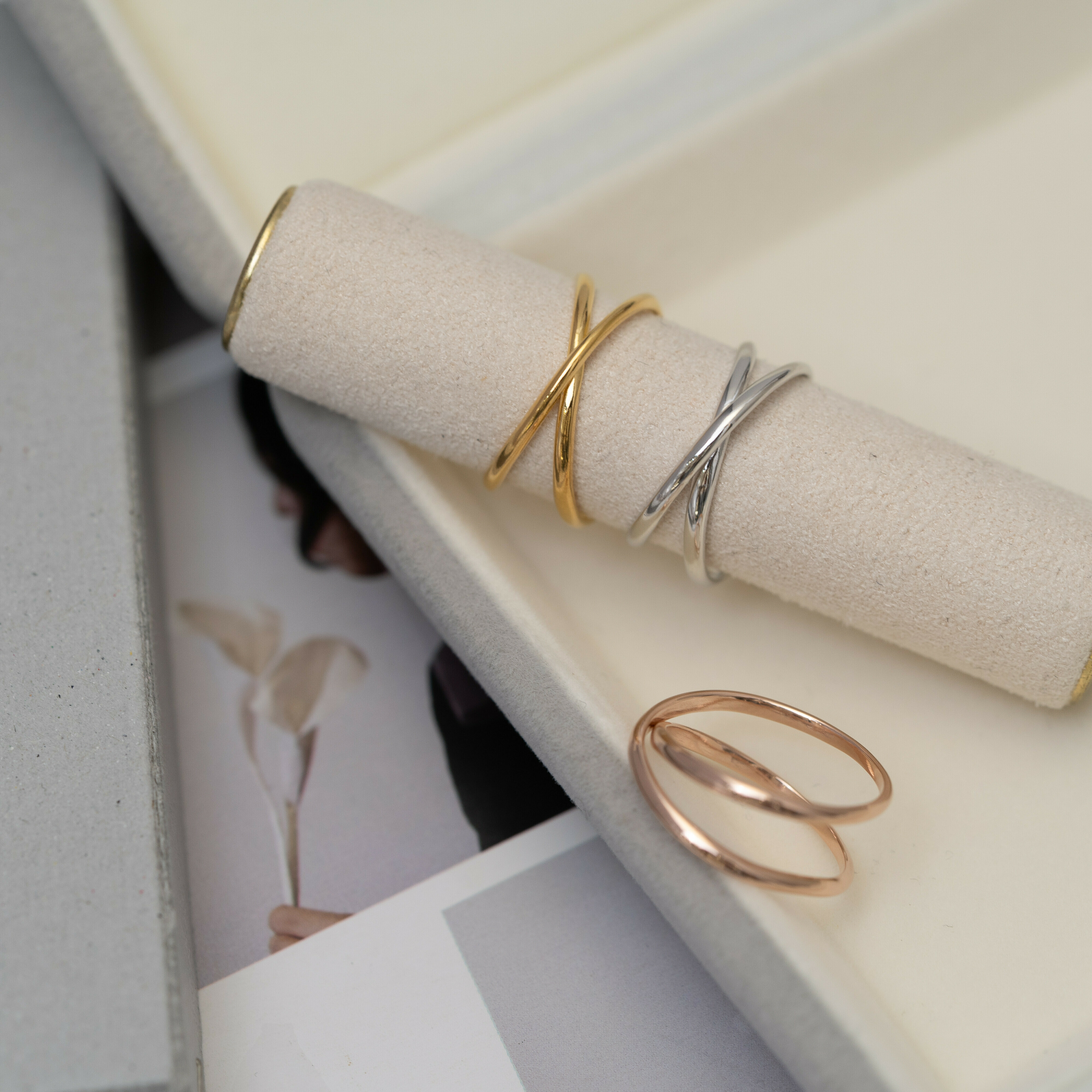 交叉雙行戒指 svr23