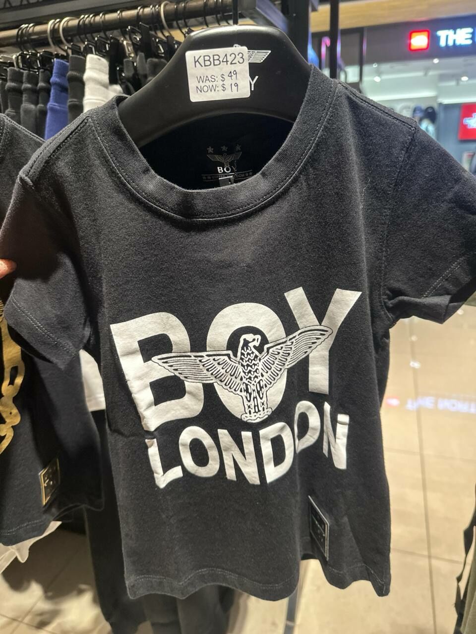 [S] BOYLONDON KIDS AUTHENTIC BOY T-SHIRT,BLACK/WHITE, B92TS1002K895 (SBB390)