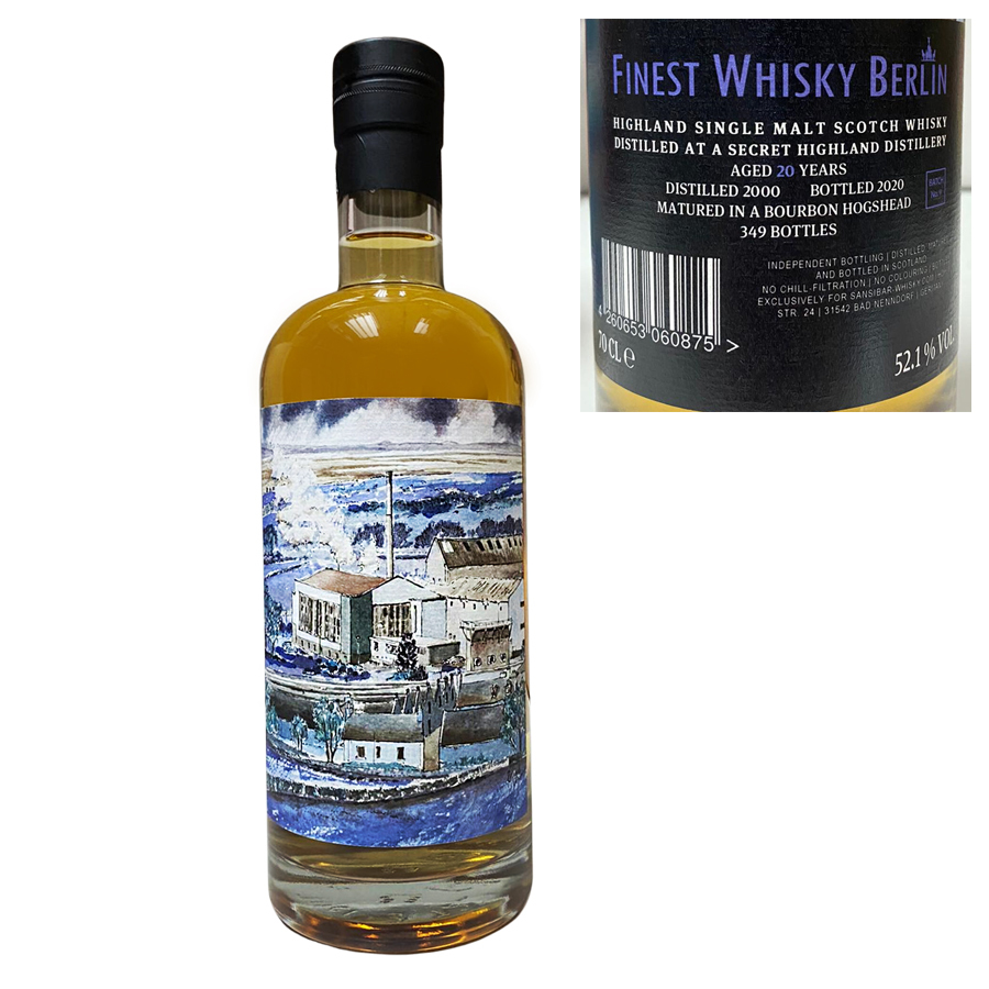Sansibar Finest Whisky Berlin Secret Highland 2000 20 Years Old Hogshead 52.1%