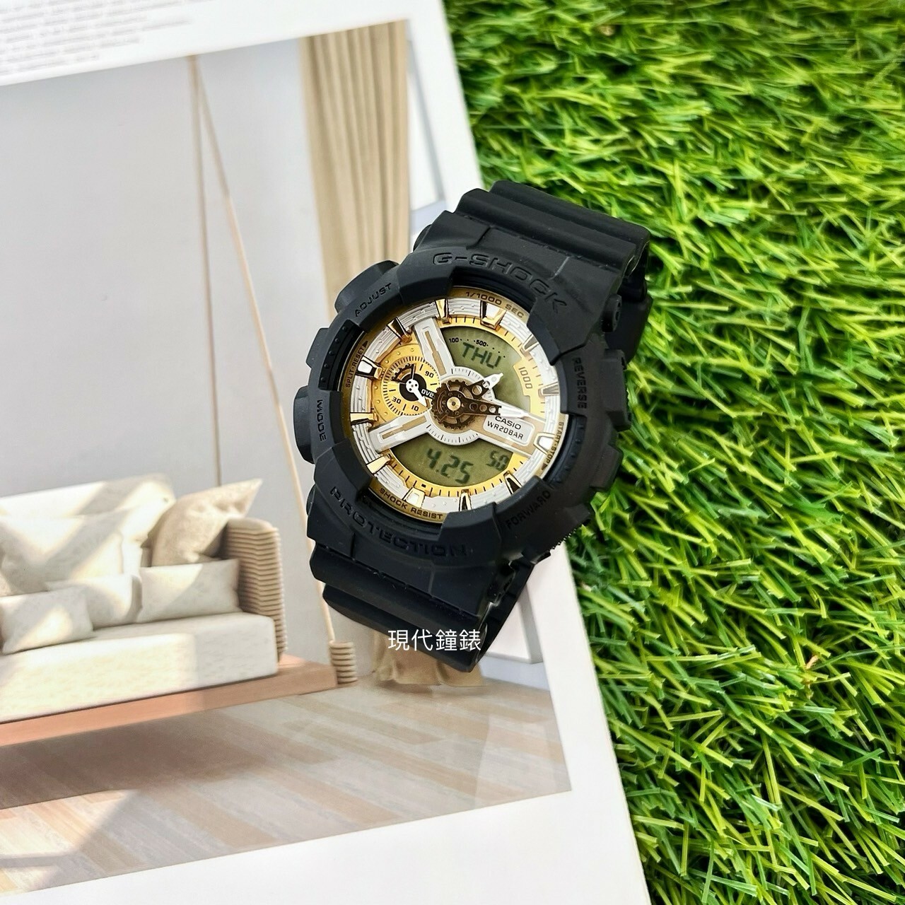 【G-SHOCK】金銀雙色雙顯運動手錶GA-110CD-1A9 51.2mm 現代鐘錶