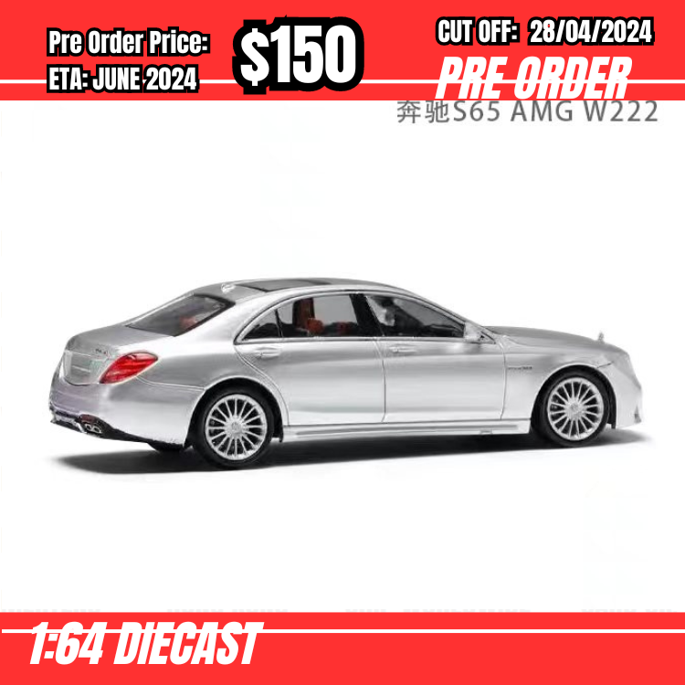 RS-$150 * Fine Works * 1:64 S65 AMG W222 Silver [OD25/04]