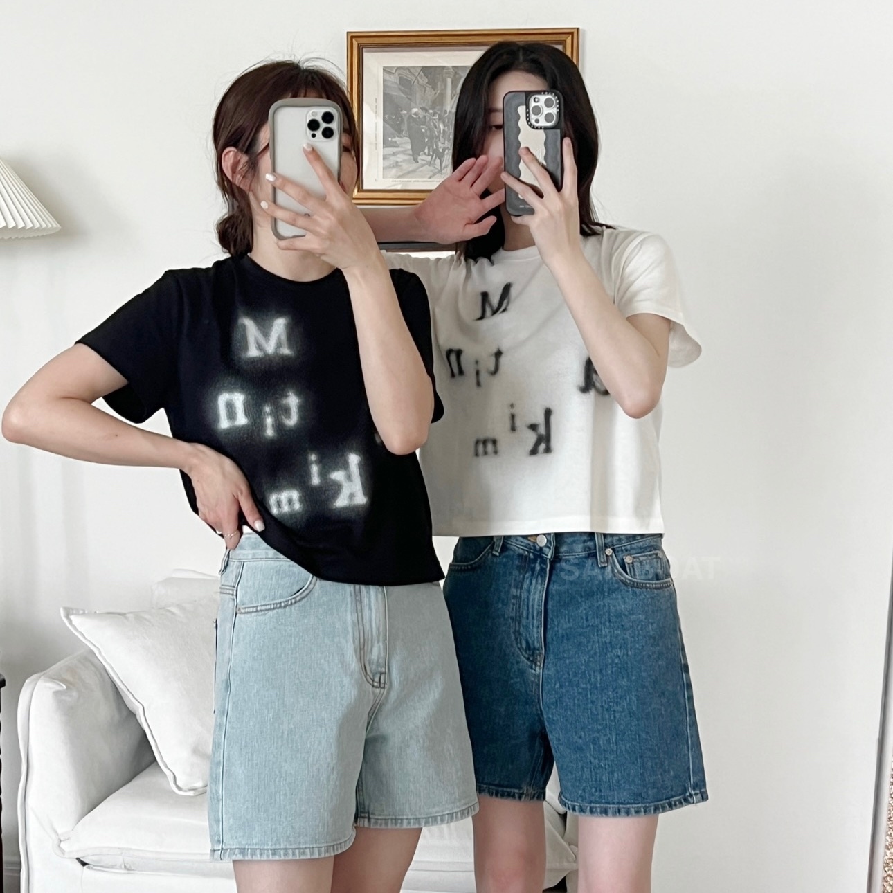 預購MATIN KIM BLURRED LOGO CROP TOP 模糊字母短款上衣