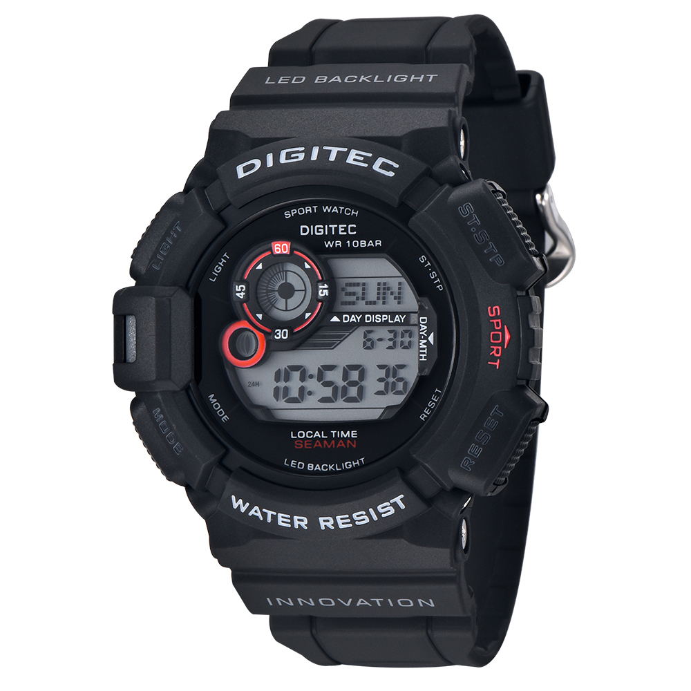 【DIGITEC 數碼科技】DG-5028T* 多功能 LED 矽膠 數位電子錶 手錶 -