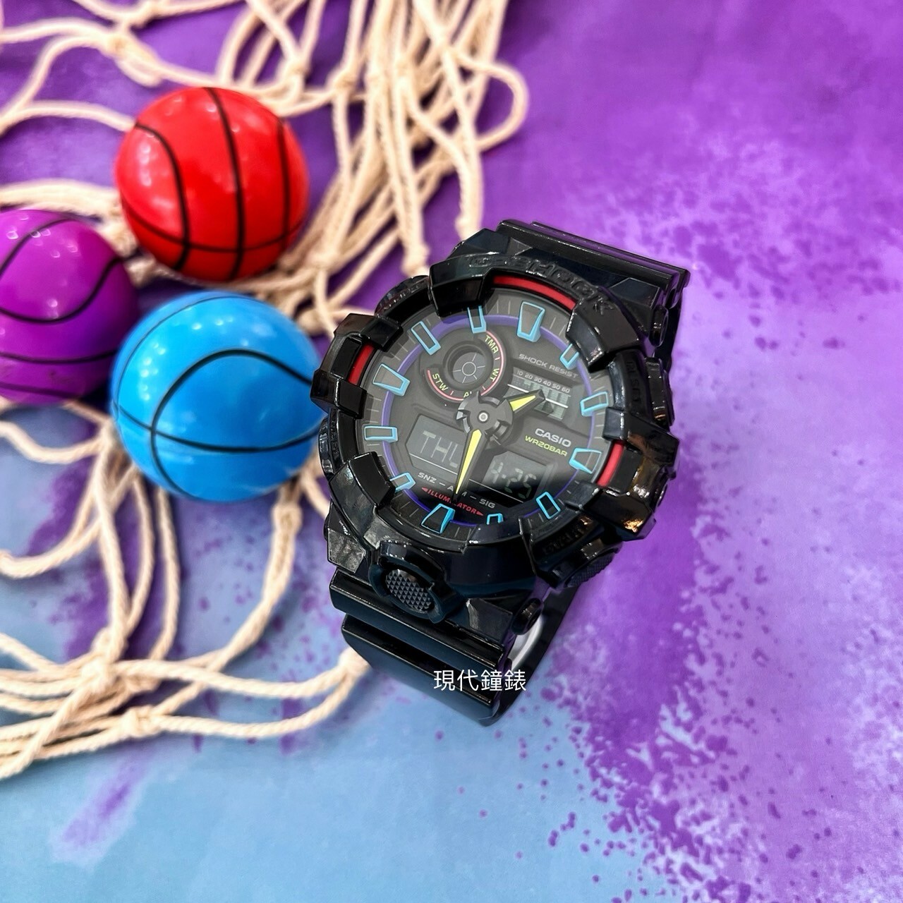 【G-SHOCK】電競美學虛擬虹光大錶徑雙顯錶GA-700RGB-1A 53.4mm 現代鐘錶