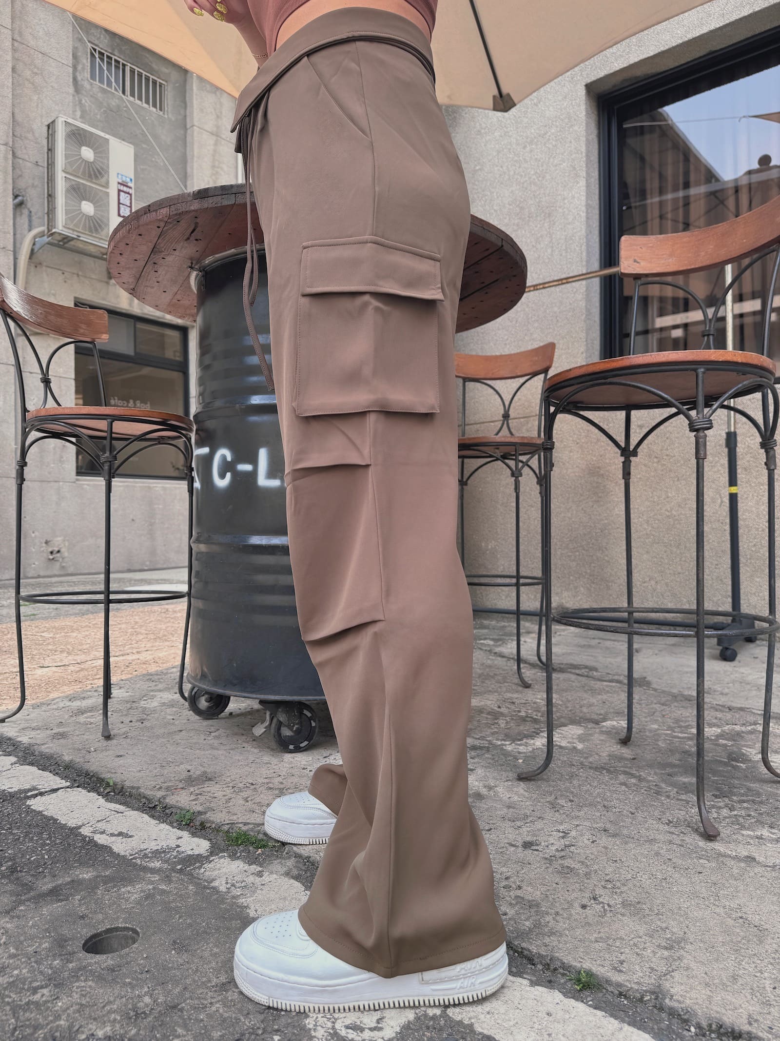 卡其休閒口袋工裝褲