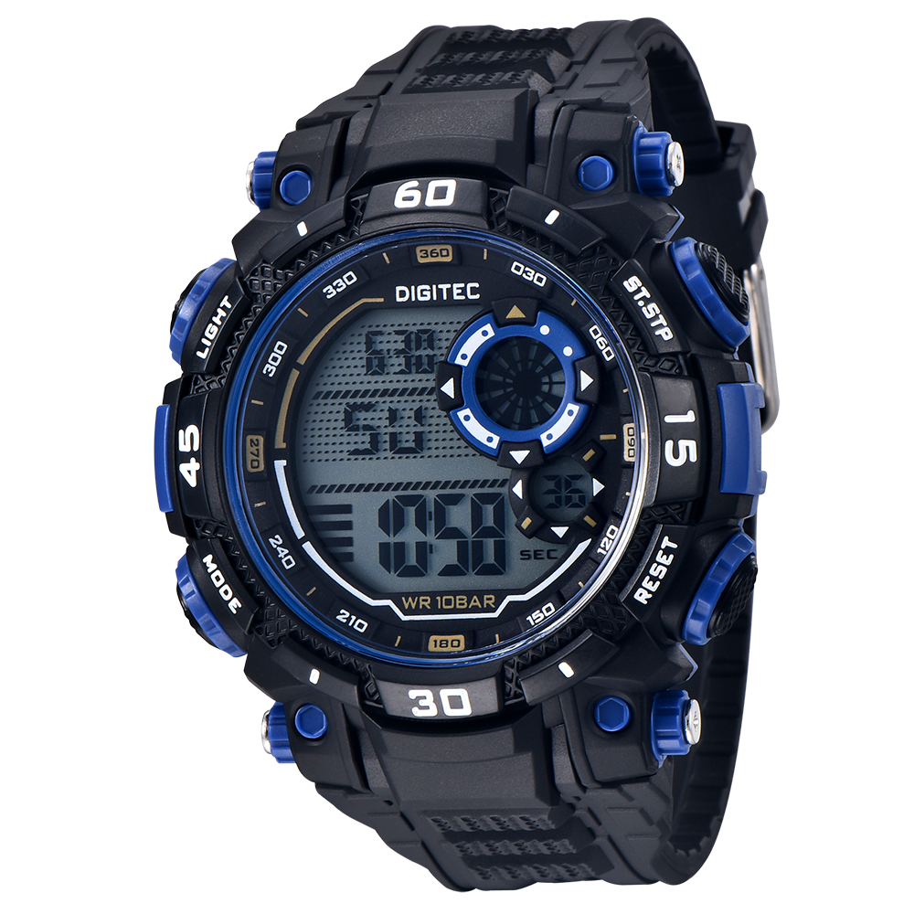 【DIGITEC 數碼科技】DG-5030T* 多功能 LED 矽膠 數位電子錶 手錶 -