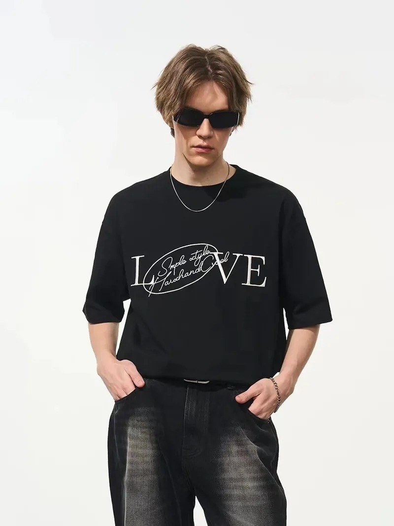 Harsh and Cruel 24SS 美式刺繡LOVE標語短袖 HL240102006