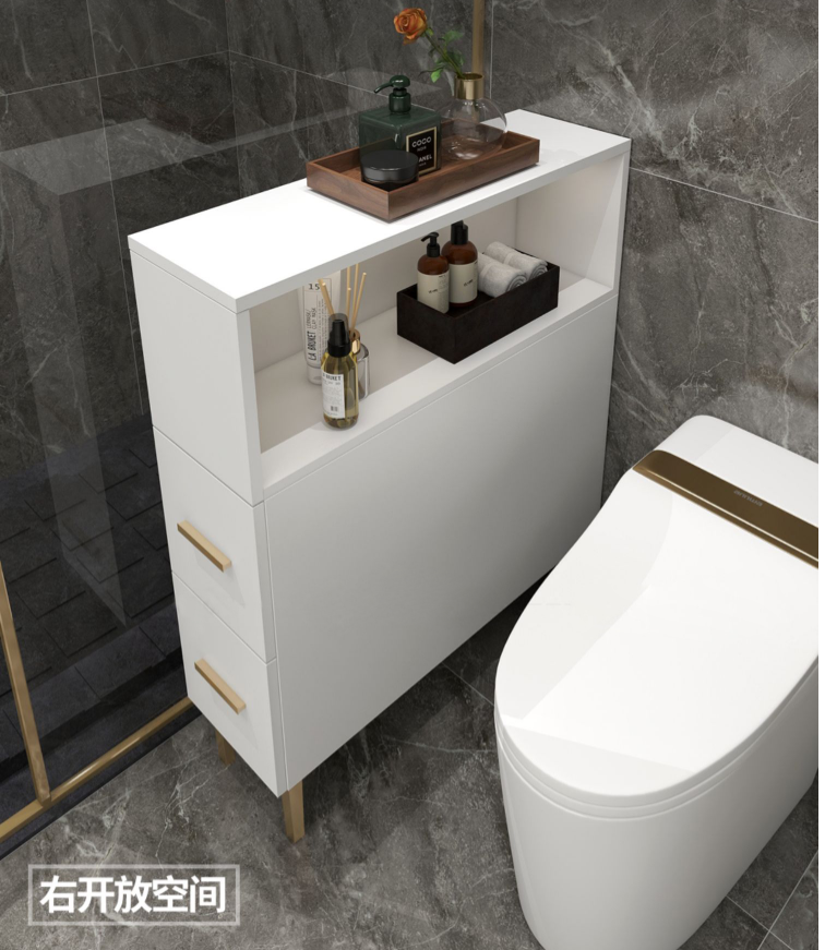 馬桶櫃實木現代簡約收納櫃 (白色)