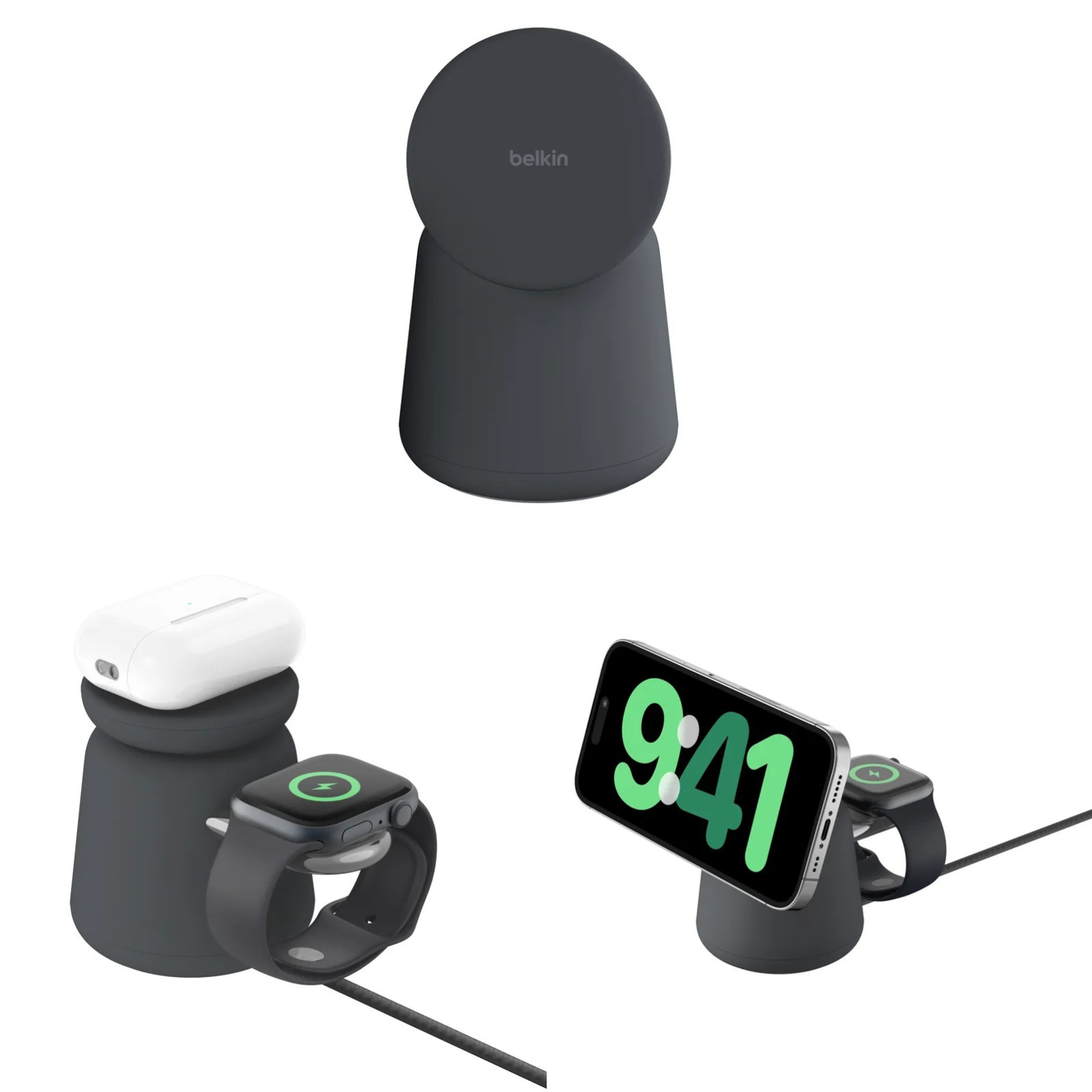 Belkin BoostCharge Pro MagSafe 15W 2合1無線快速充電底座 (*需要配合30W或以上插頭使用)