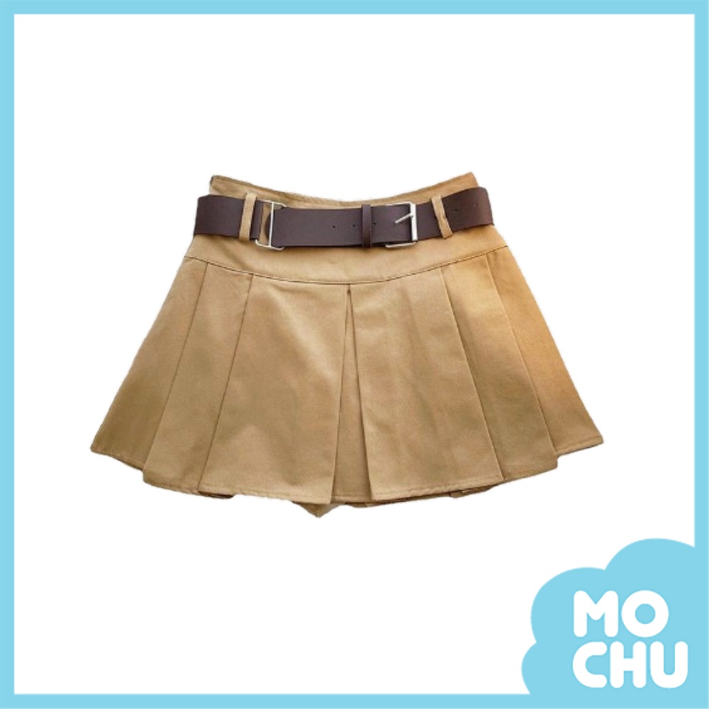 俏麗百摺短裙-附腰帶(二色)