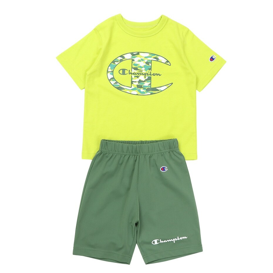 童裝 迷彩短TEE 運動套裝-淺綠色（CK-ZW02-726）