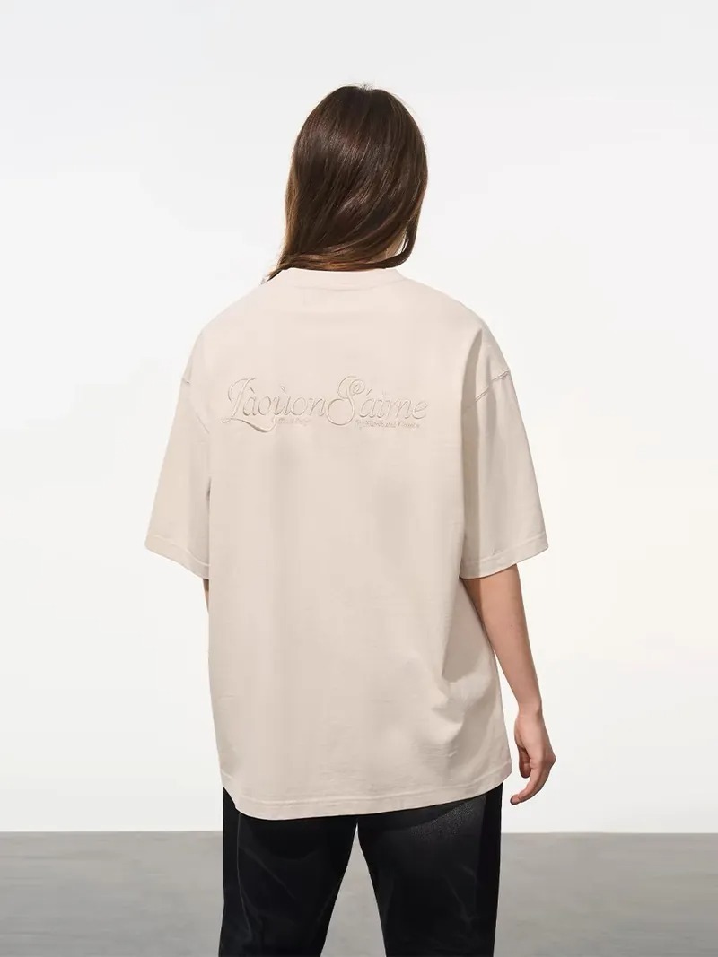 Harsh and Cruel 24SS 法文手寫刺繡字體logo短袖 HX241020019