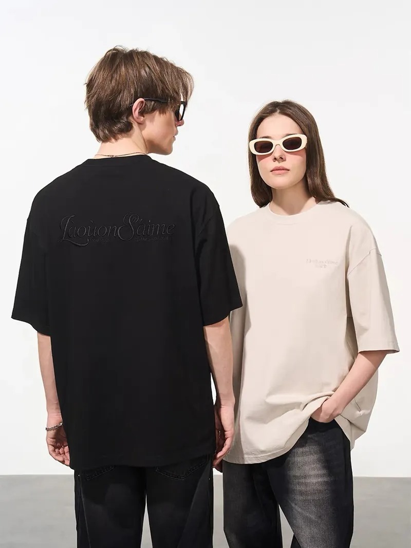 Harsh and Cruel 24SS 法文手寫刺繡字體logo短袖 HX241020019