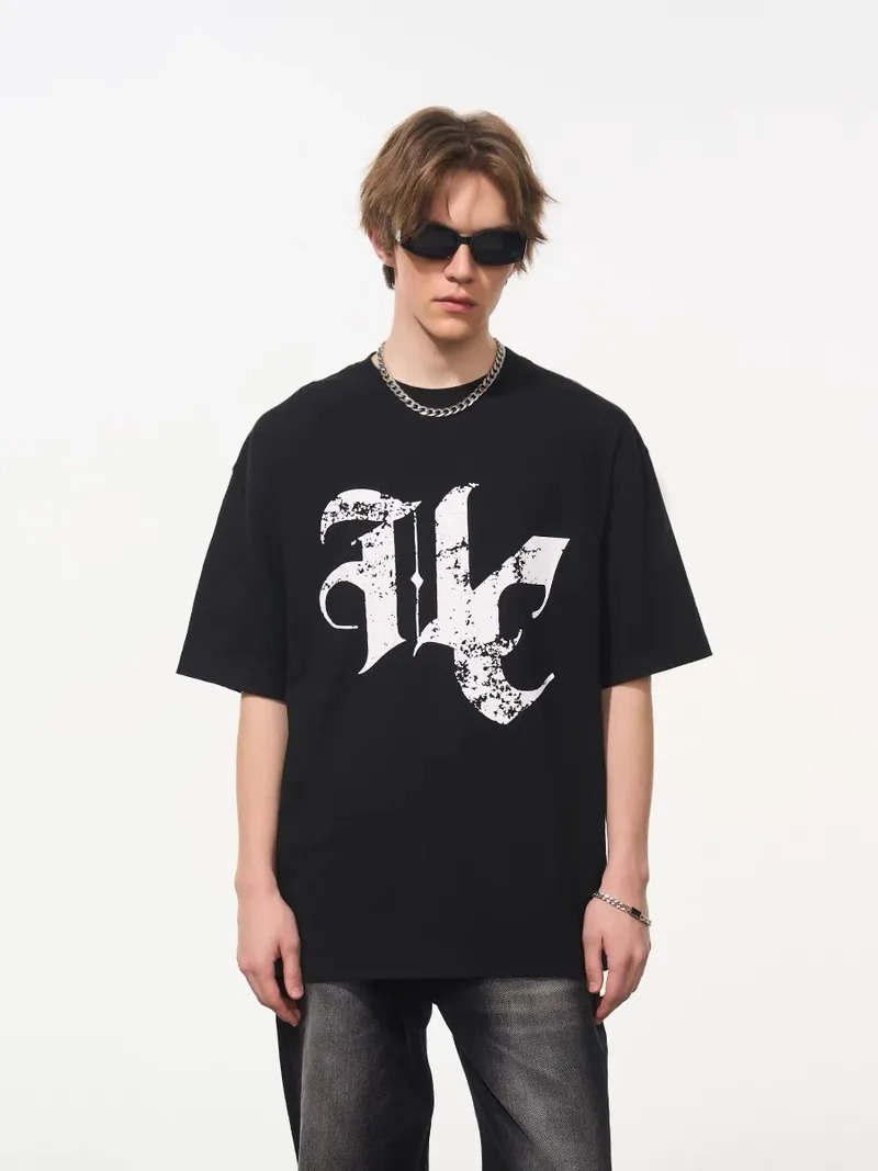 Harsh and Cruel 24SS 斑駁歌德字體logo短袖 HL240102002